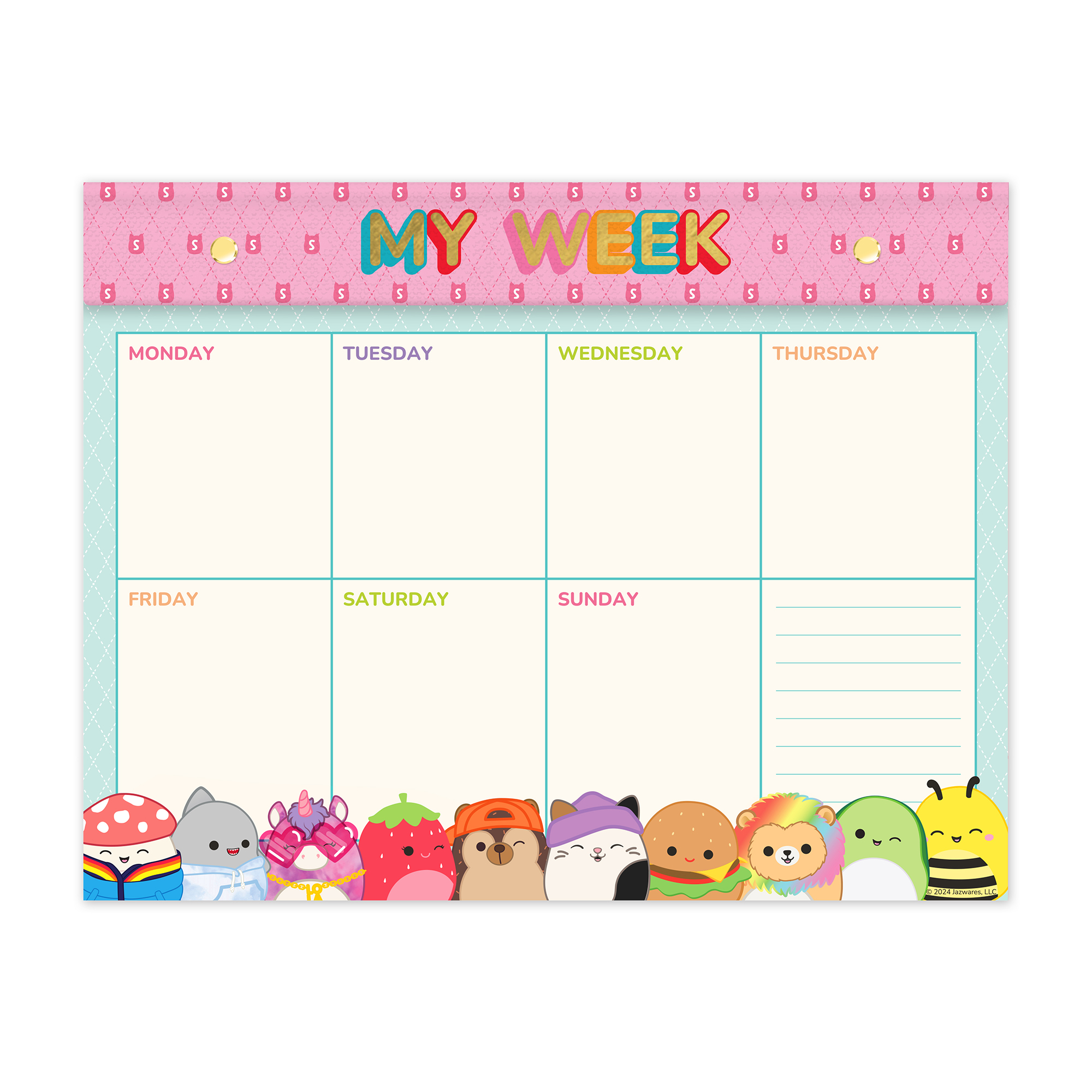 Picture of Back-to-Campus Squad Weekly Desk Pad with Grommets