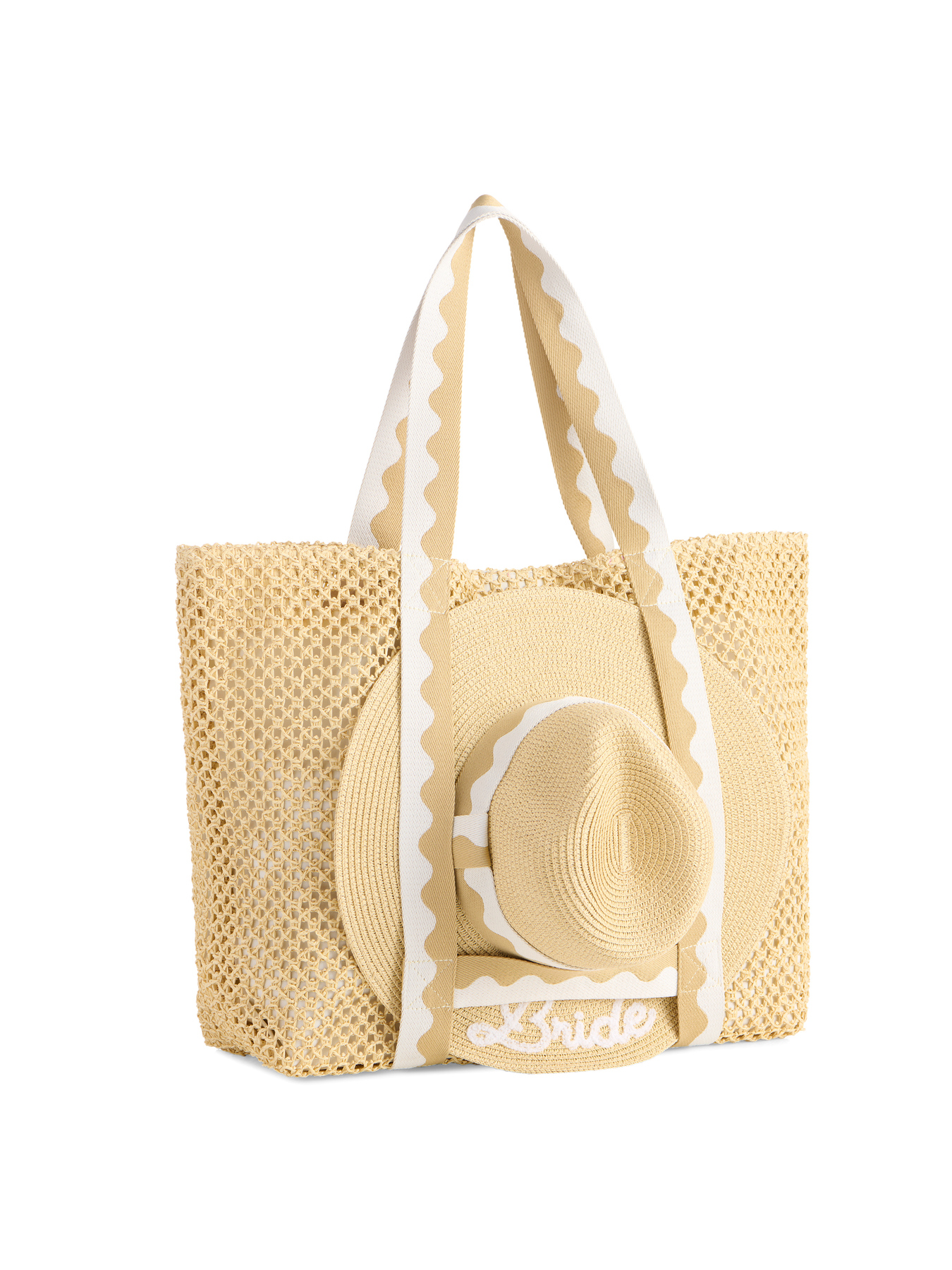 Picture of "BRIDE" HAT AND TOTE SET,NATURAL