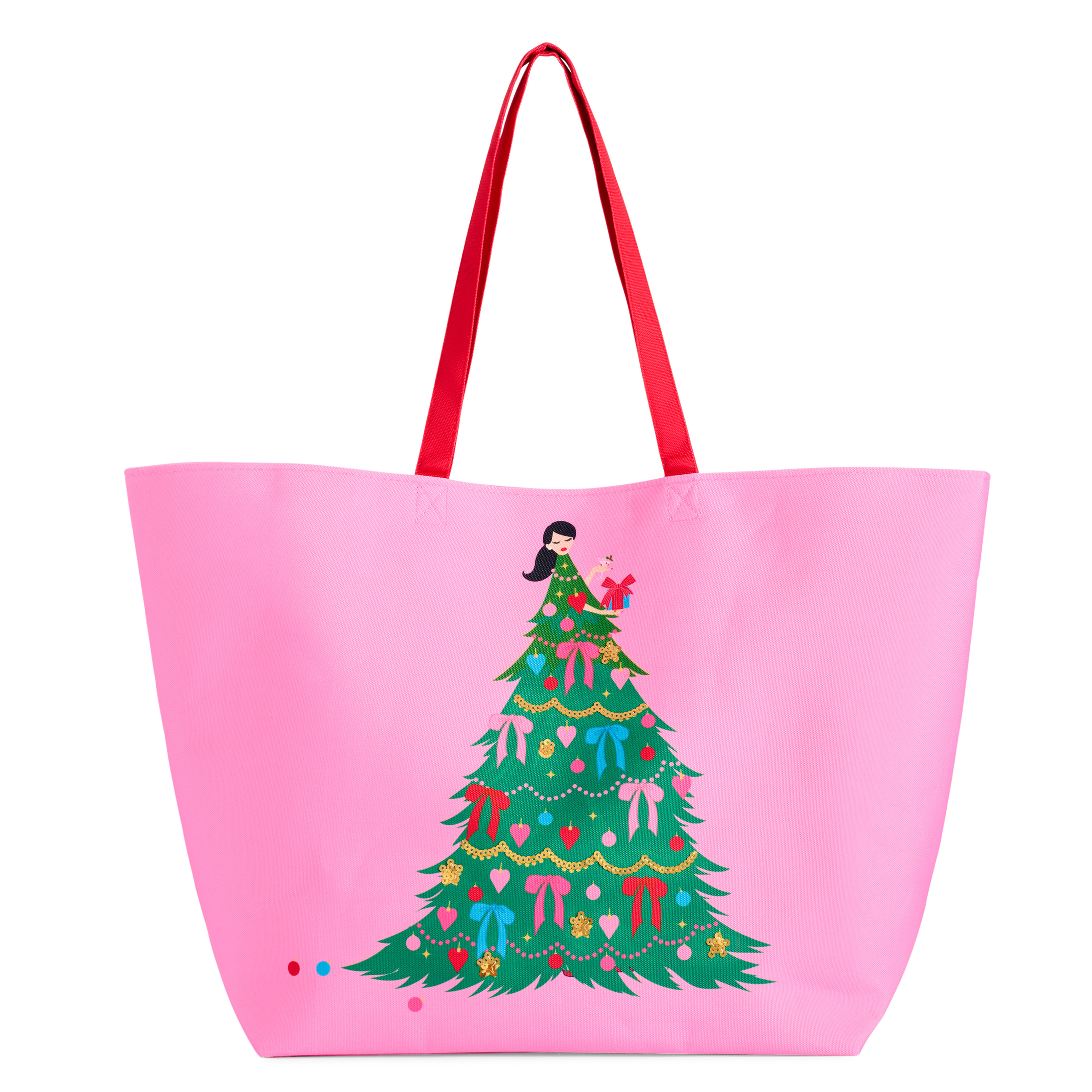 Picture of CHRISTMAS TREE LADY GIFTING TOTE,PINK