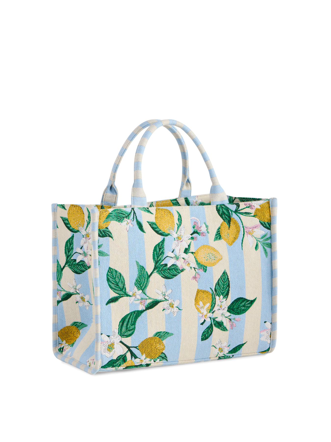 Picture of LEMON STRIPE JACQUARD TOTE,BL