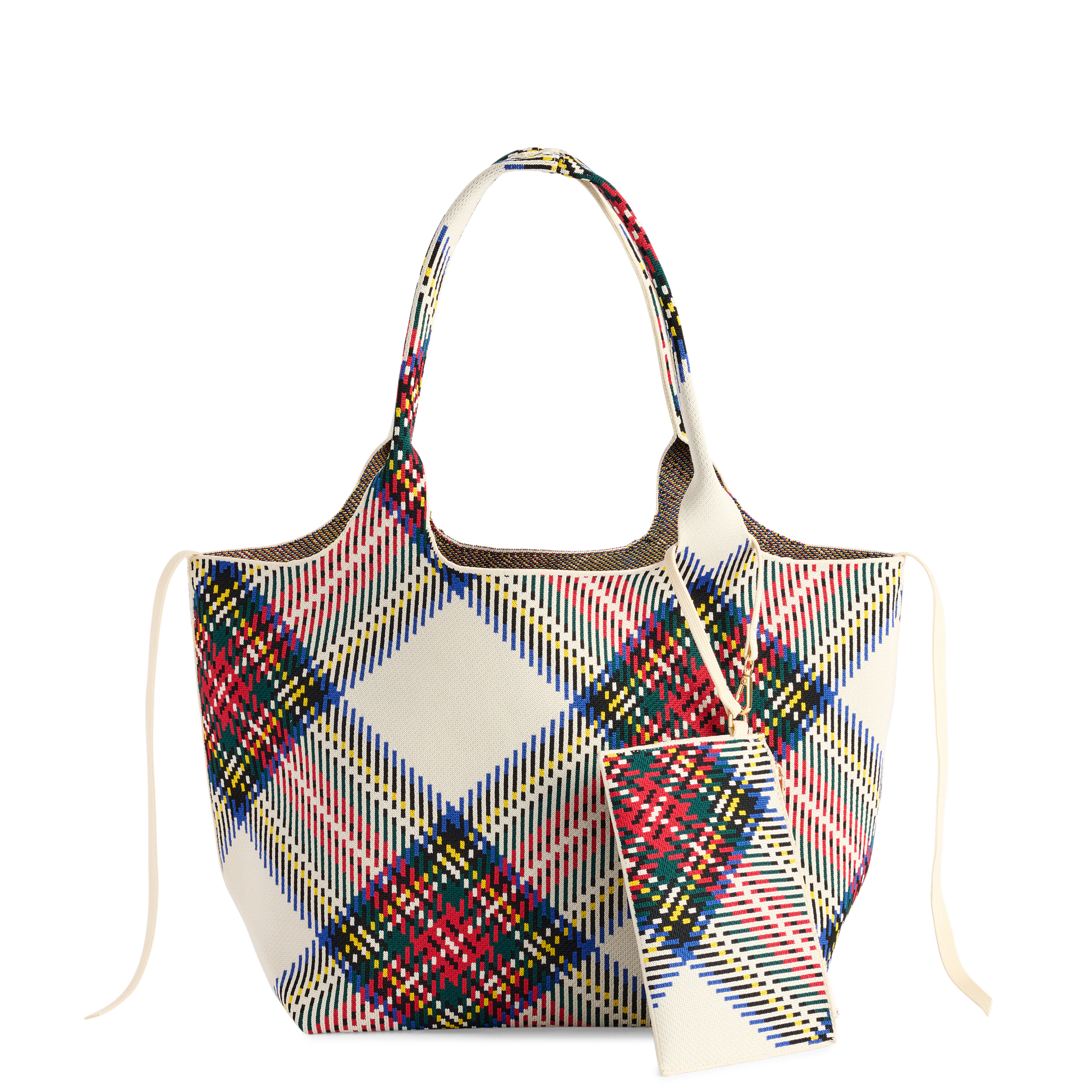 Picture of ROBBIE PLAID TOTE,IVORY