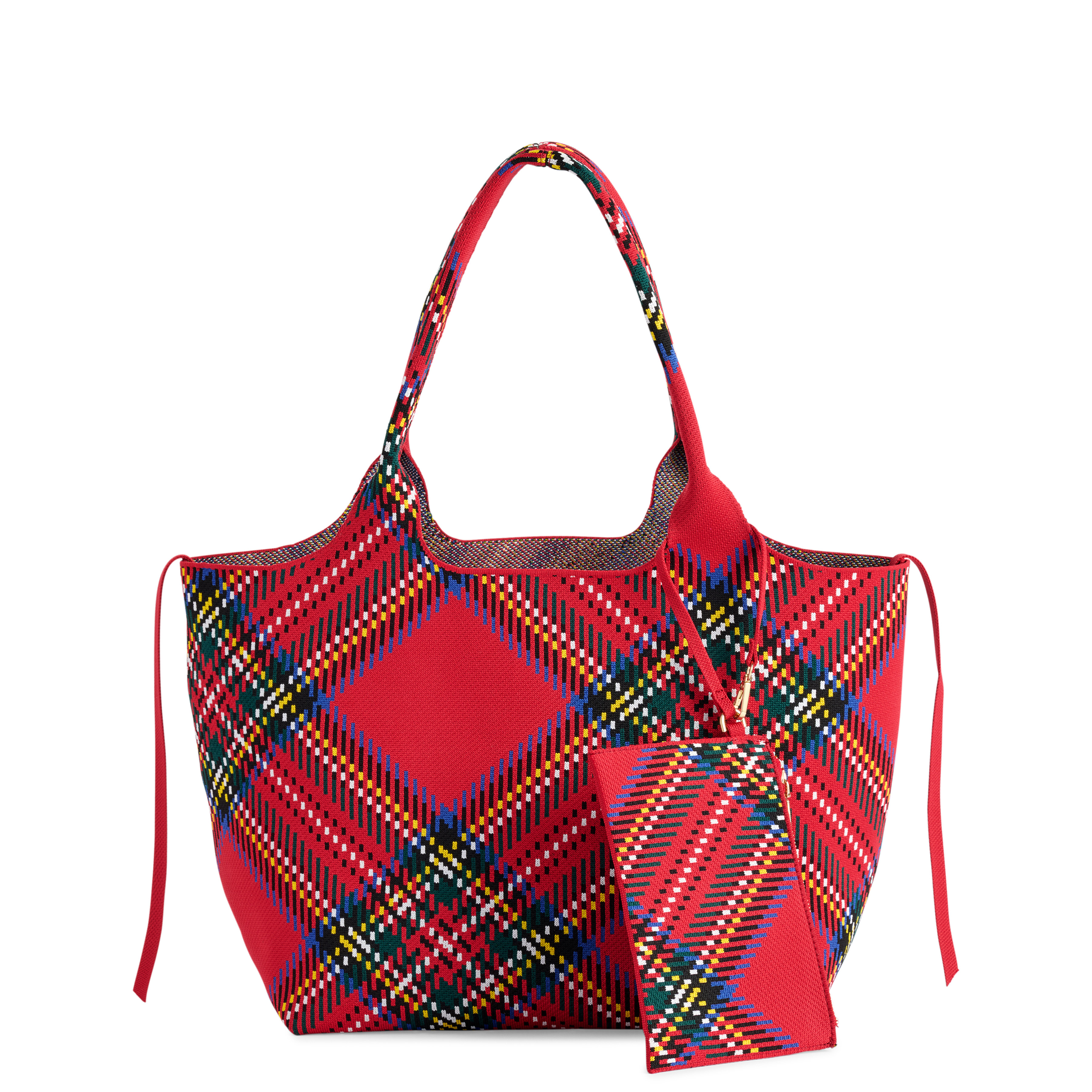Picture of ROBBIE PLAID TOTE,RED