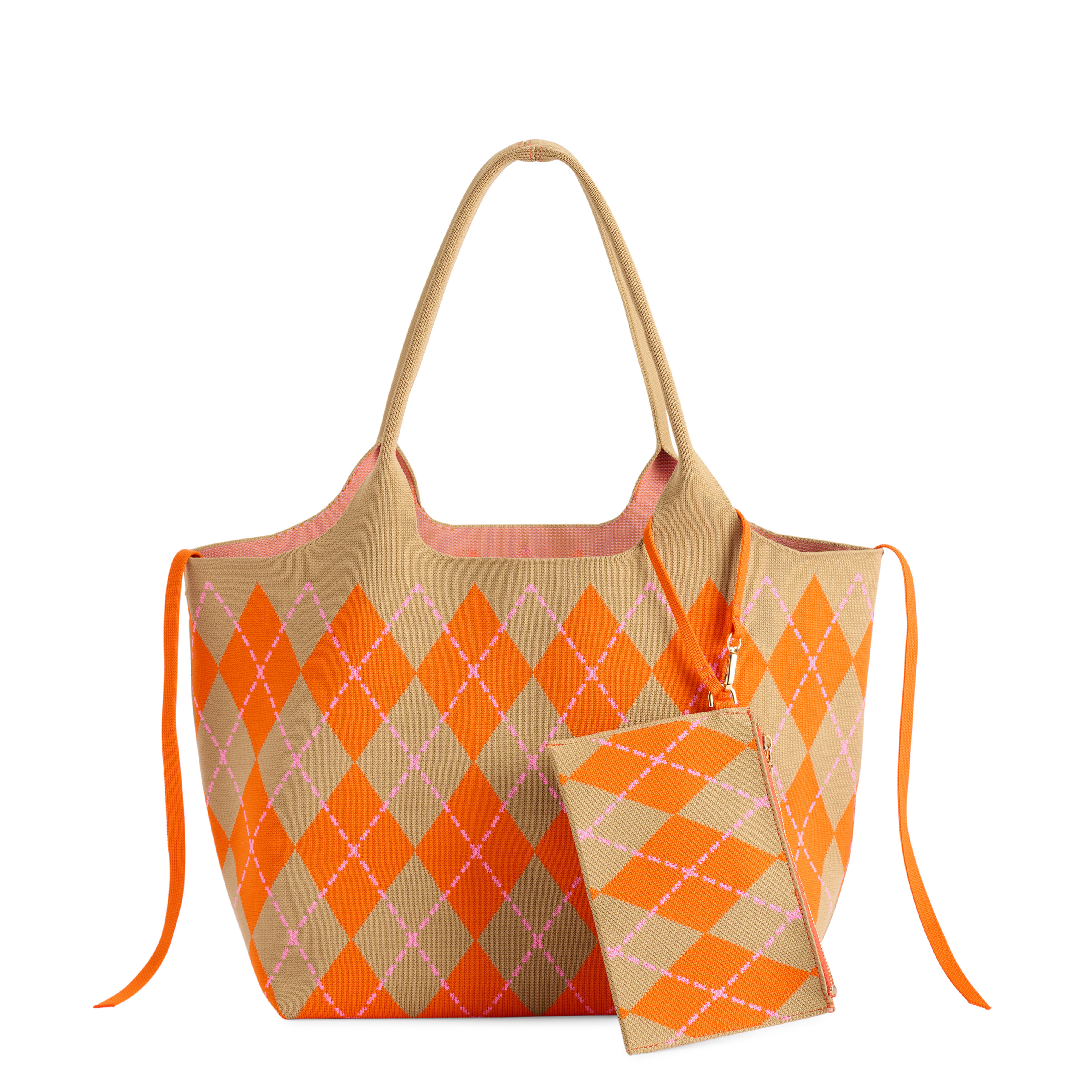 Picture of ROBBIE ARGYLE TOTE,ORANGE