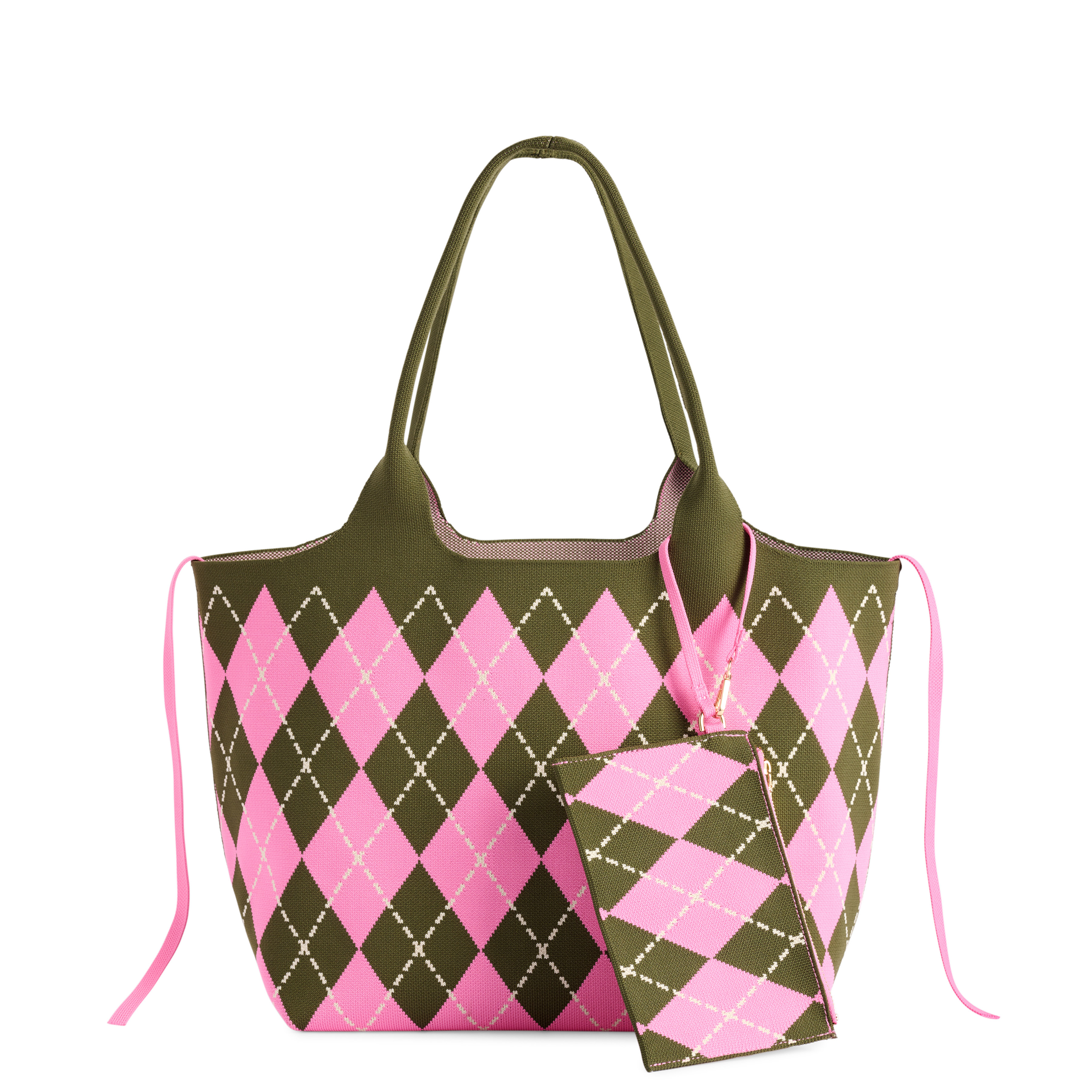 Picture of ROBBIE ARGYLE TOTE,PINK