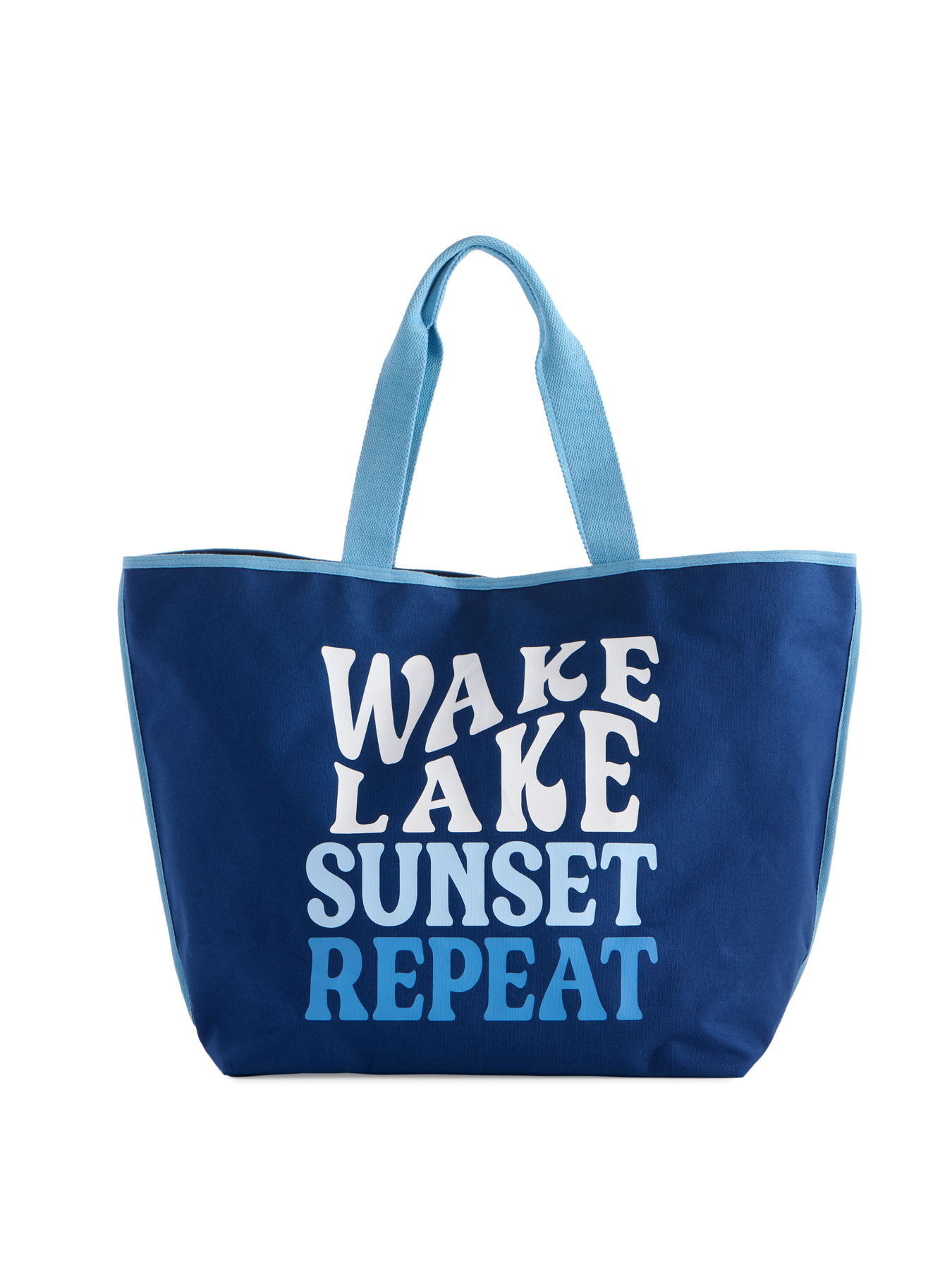 Picture of "WAKE, LAKE, SUNSET, REPEAT" TOTE,NAVY