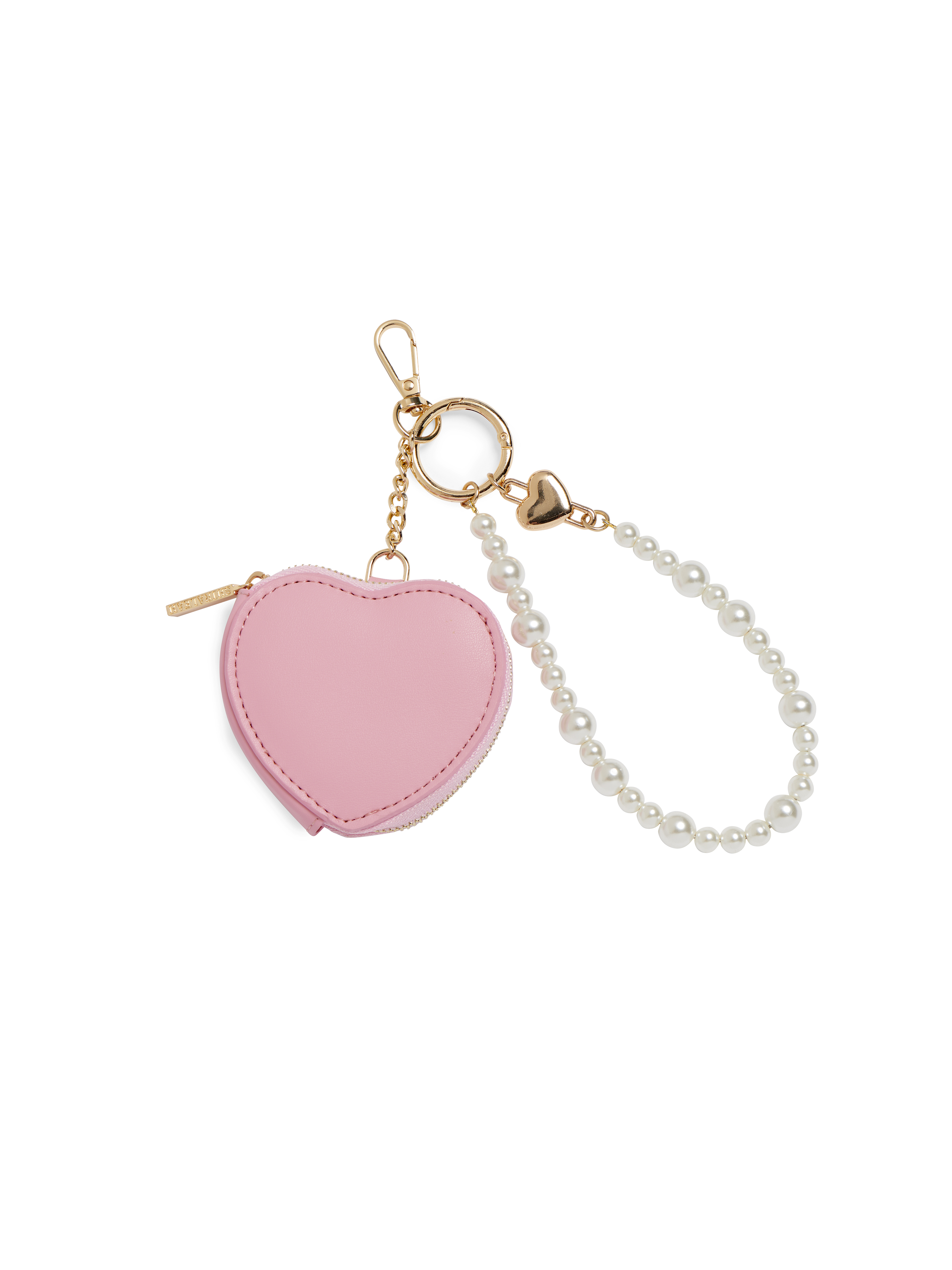 Picture of HEART POUCH BAG CHARM/KEY RING, PINK