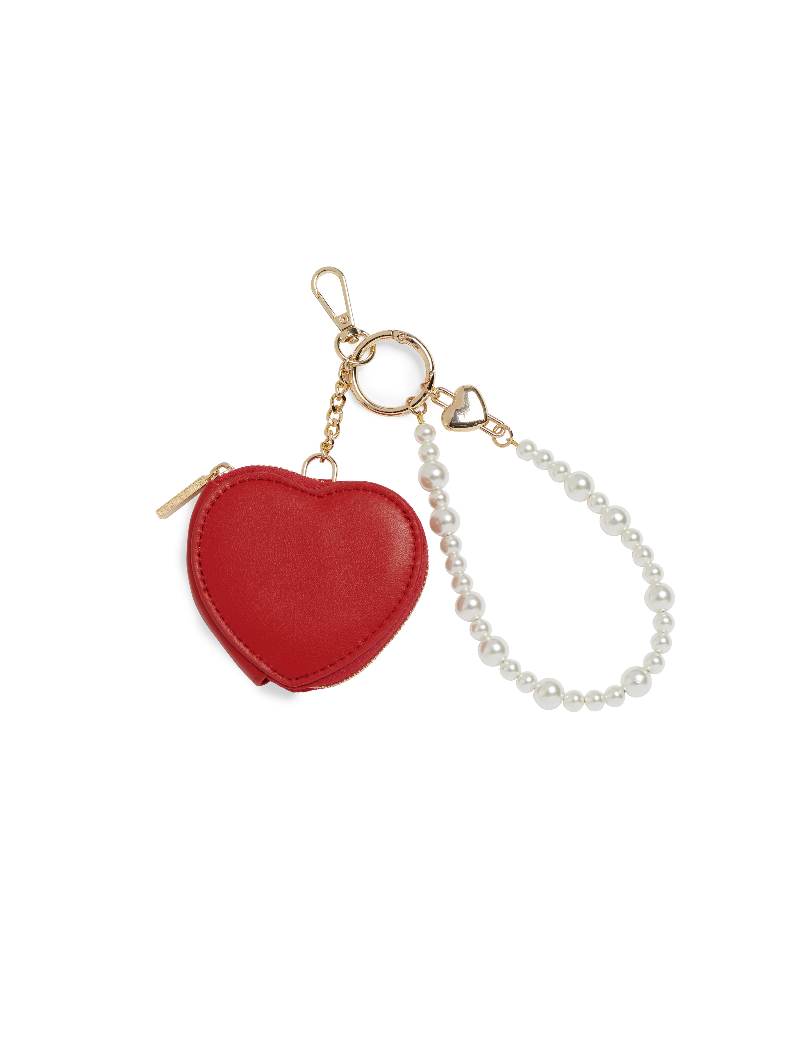 Picture of HEART POUCH BAG CHARM/KEY RING, RED