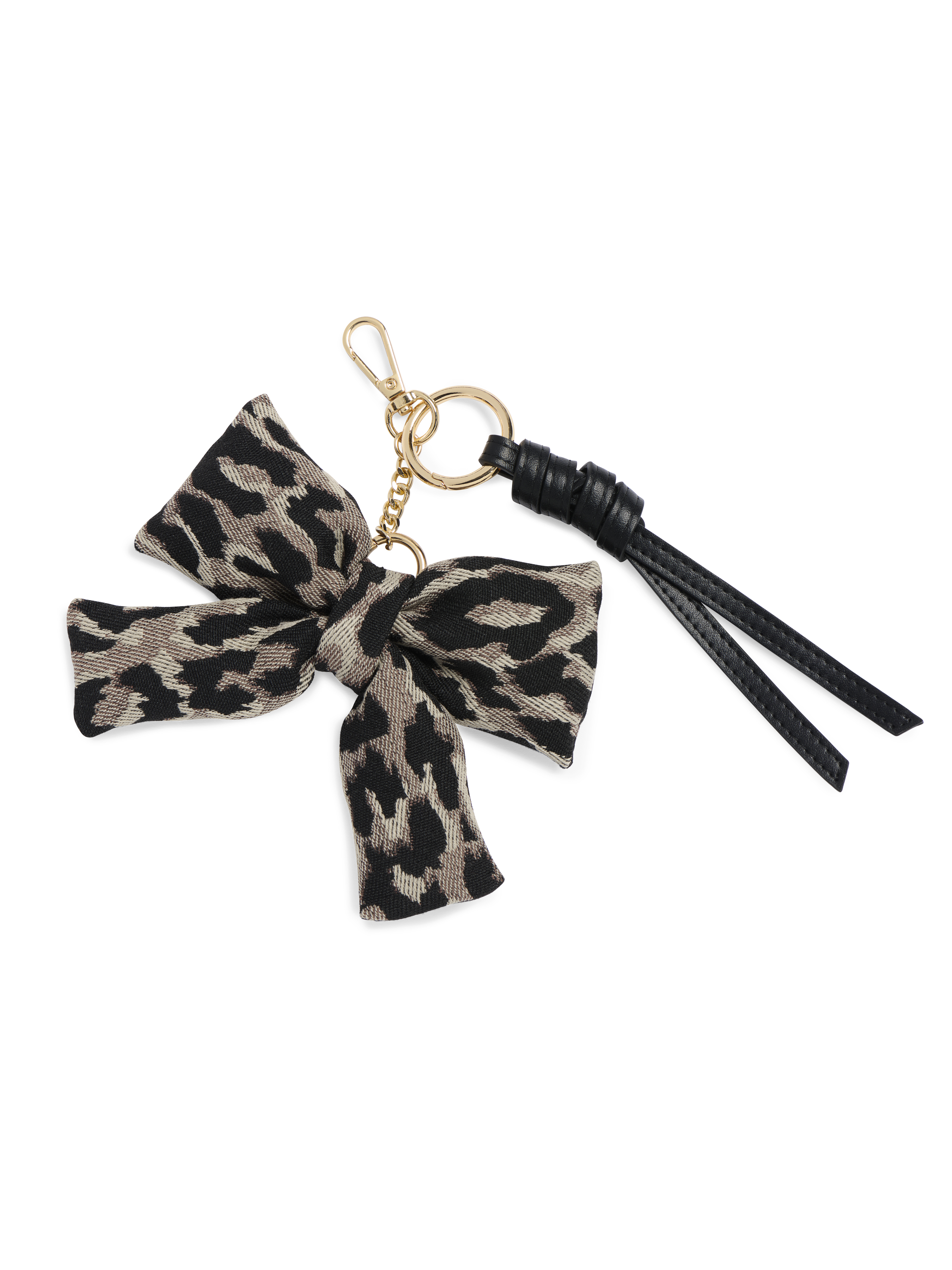 Picture of LEOPARD BOW BAG CHARM/KEY RING, LEOPARD
