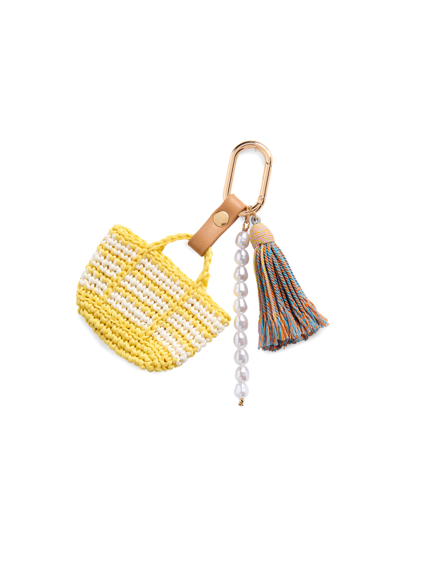 Picture of MINI TOTE BAG CHARM/KEY RING,YELLOW