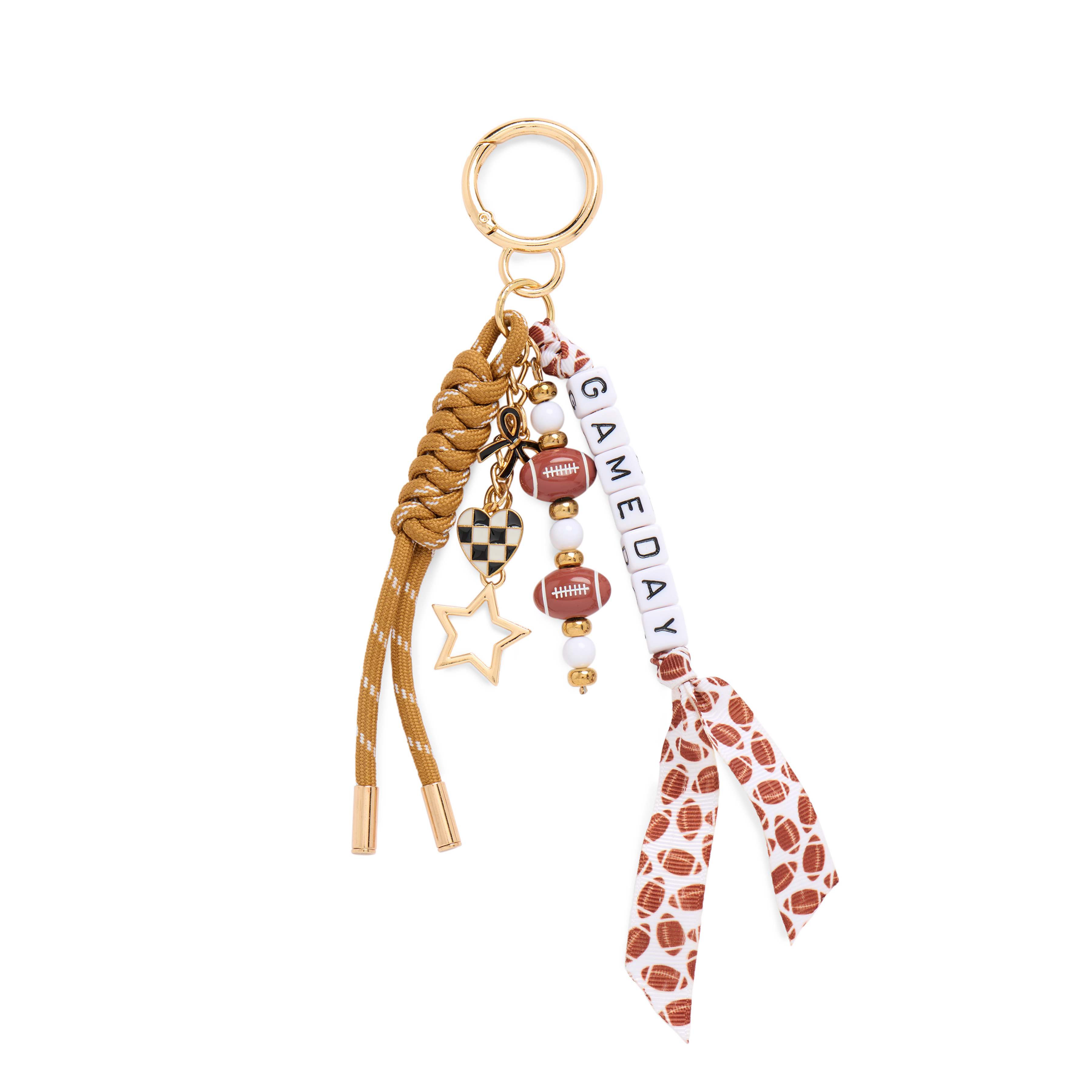 Picture of GAMEDAY FOOTBALL BAG CHARM/KEY RING,BROWN