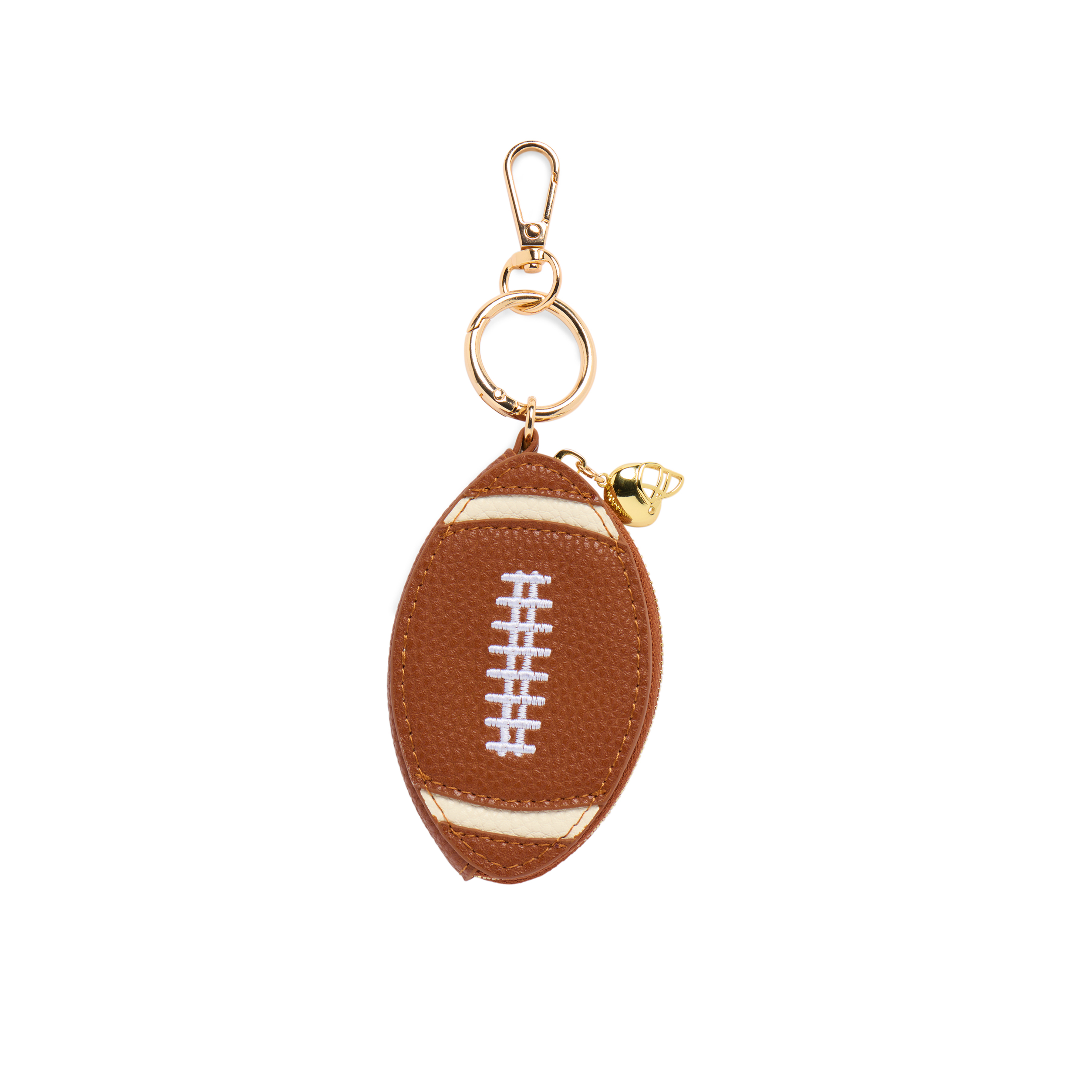 Picture of FOOTBALL ZIP POUCH BAG CHARM/KEY RING,BROWN