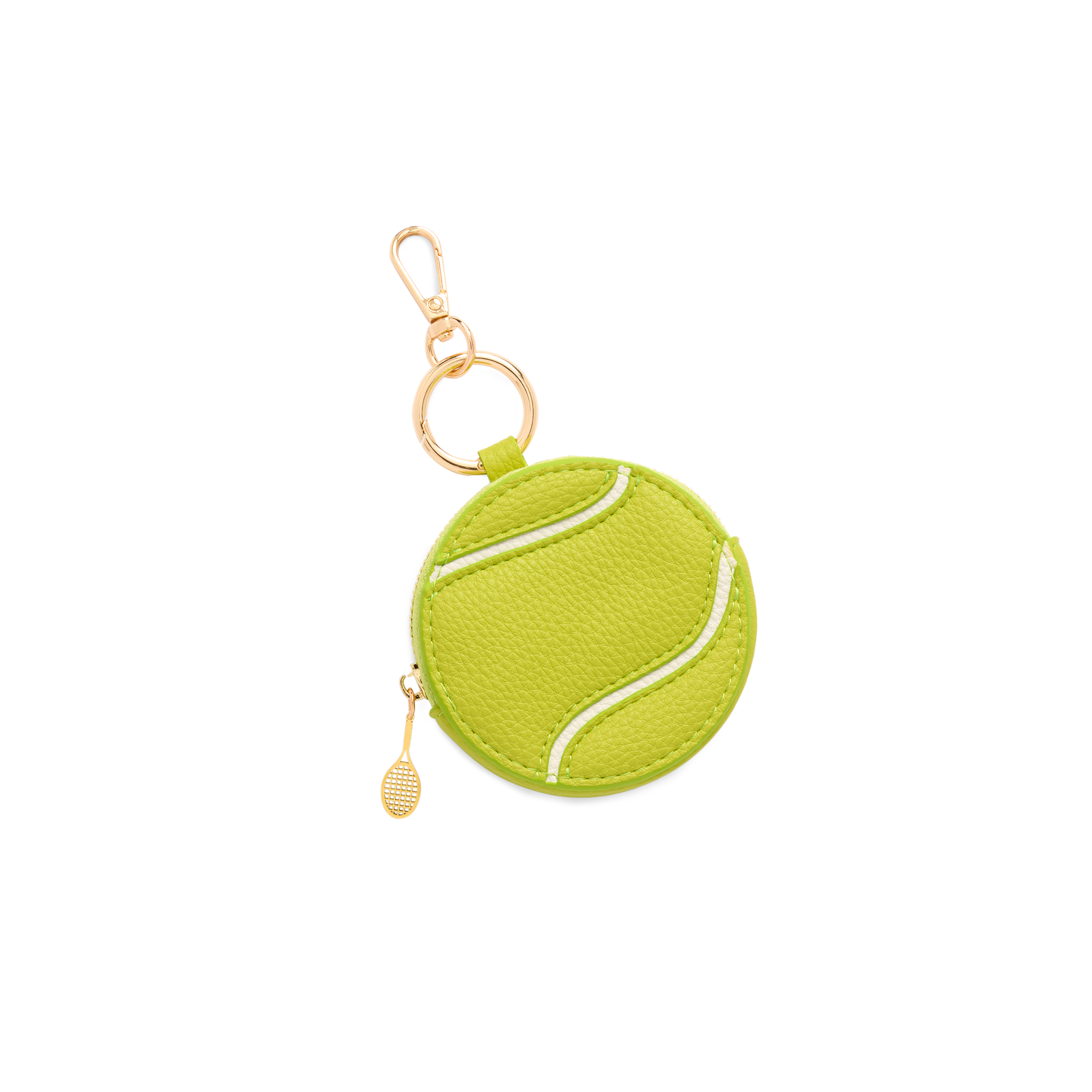 Picture of TENNIS BALL ZIP POUCH BAG CHARM/KEY RING,LIME