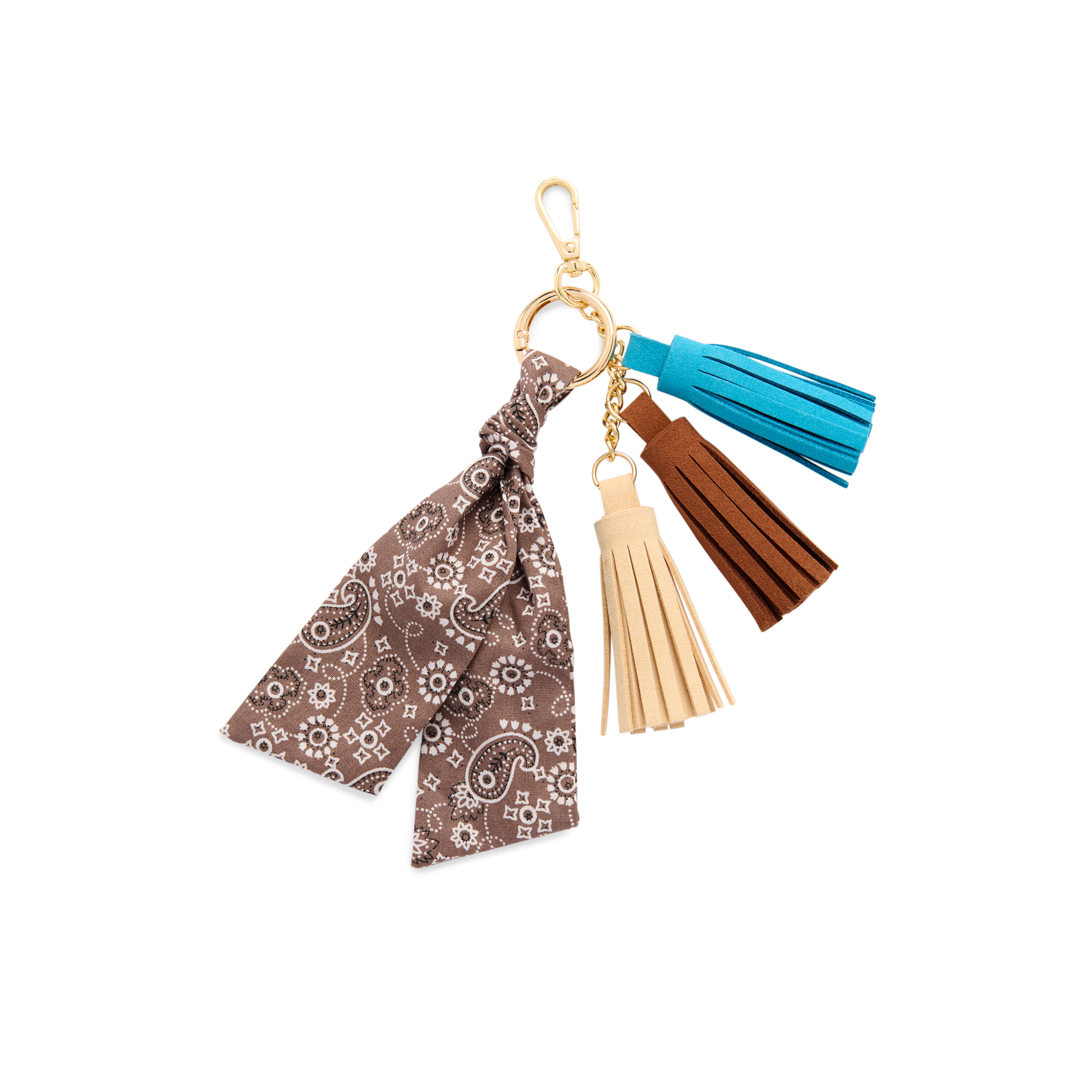 Picture of PAISLEY BAG CHARM/KEY RING,BROWN