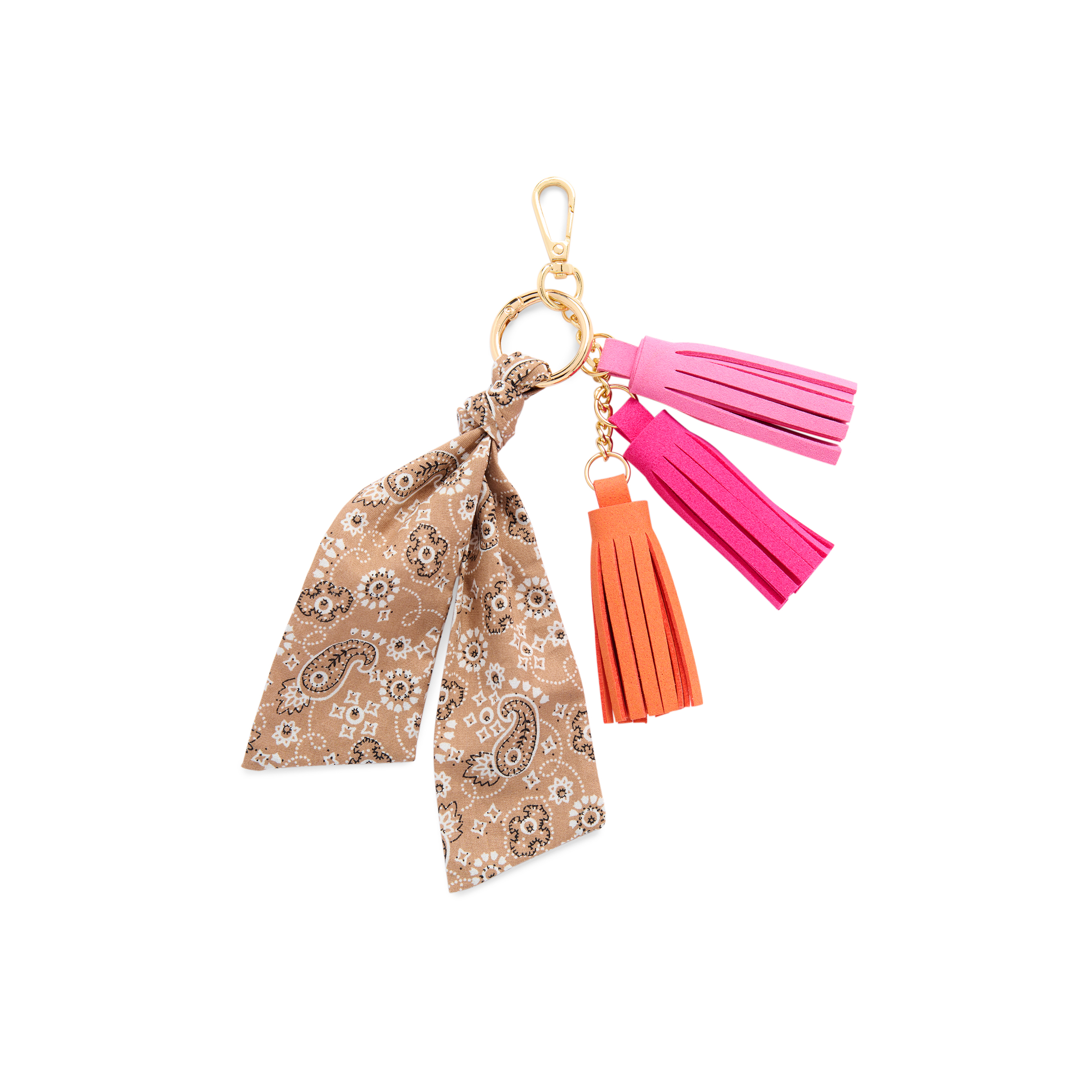 Picture of PAISLEY BAG CHARM/KEY RING,TAN