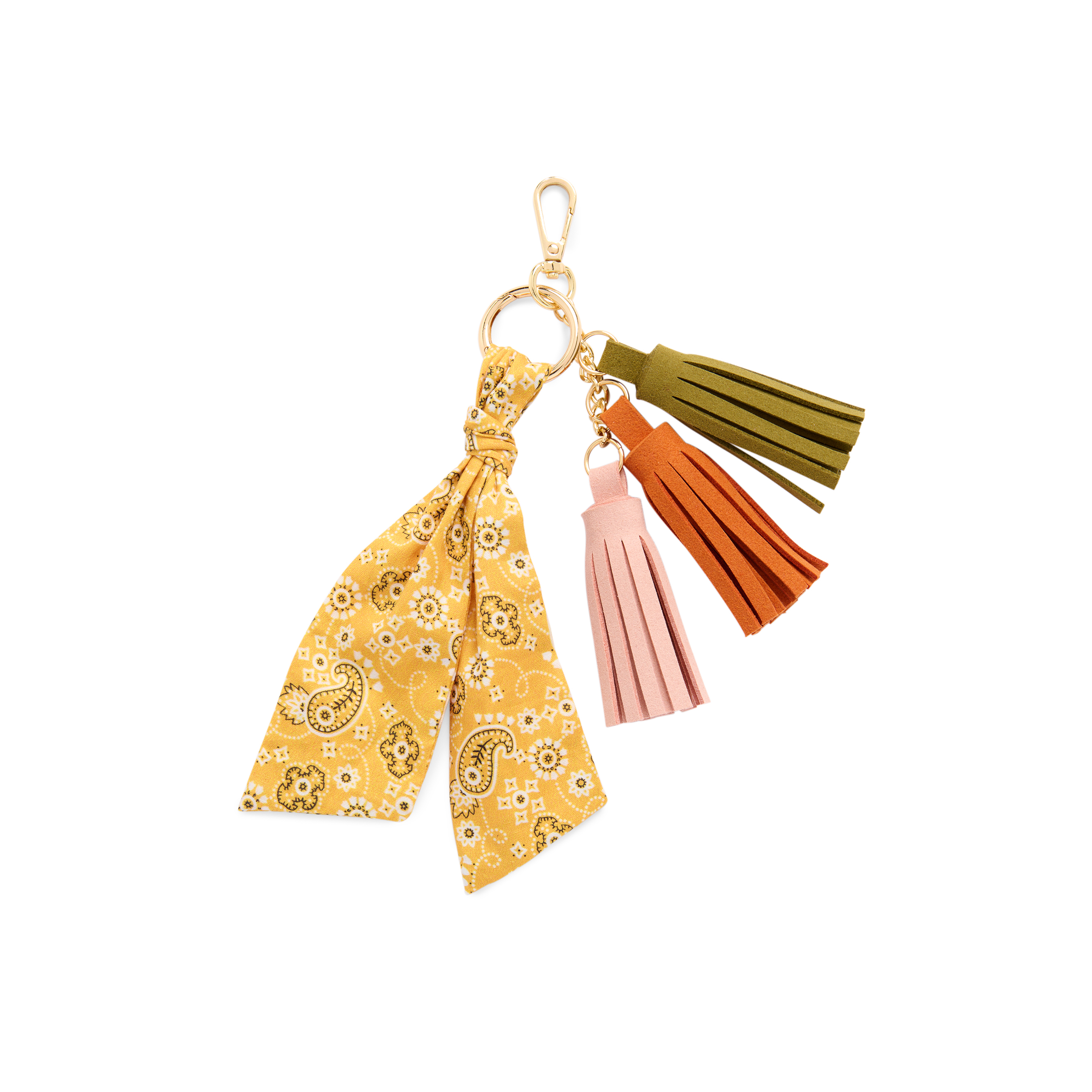 Picture of PAISLEY BAG CHARM/KEY RING,YELLOW