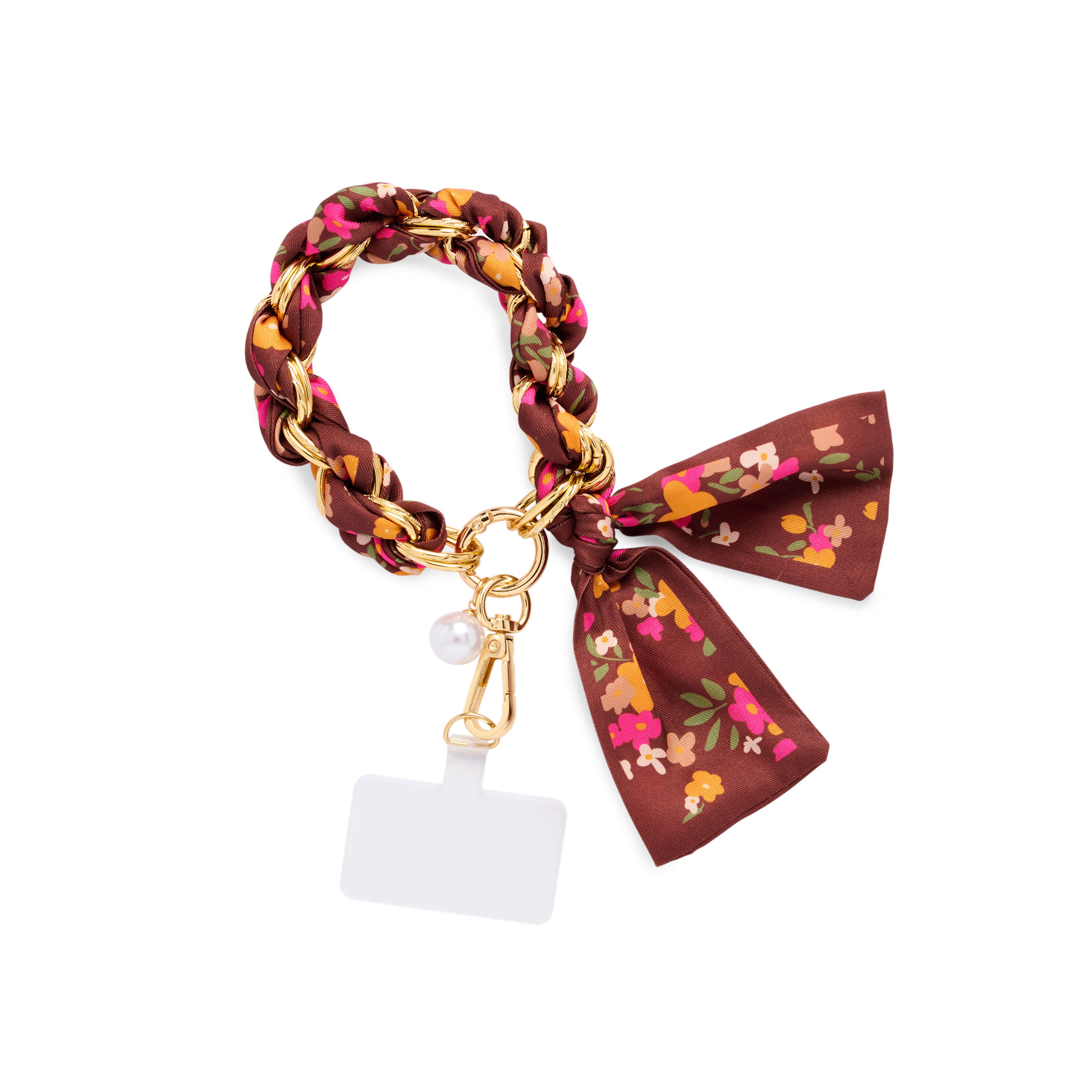 Picture of FLOWER PHONE WRISTLET,BROWN