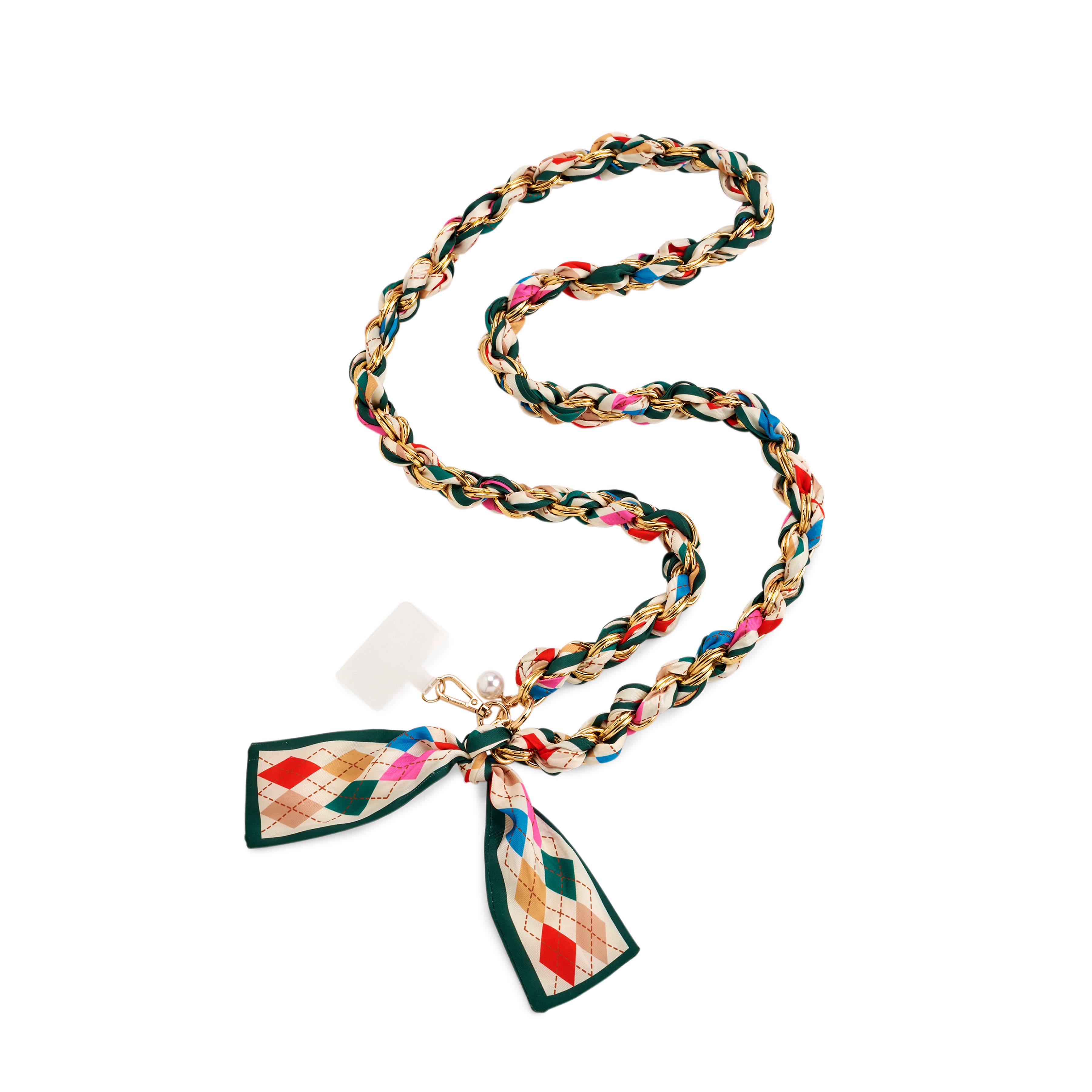 Picture of ARGYLE CROSS-BODY PHONE CHAIN,MULTI