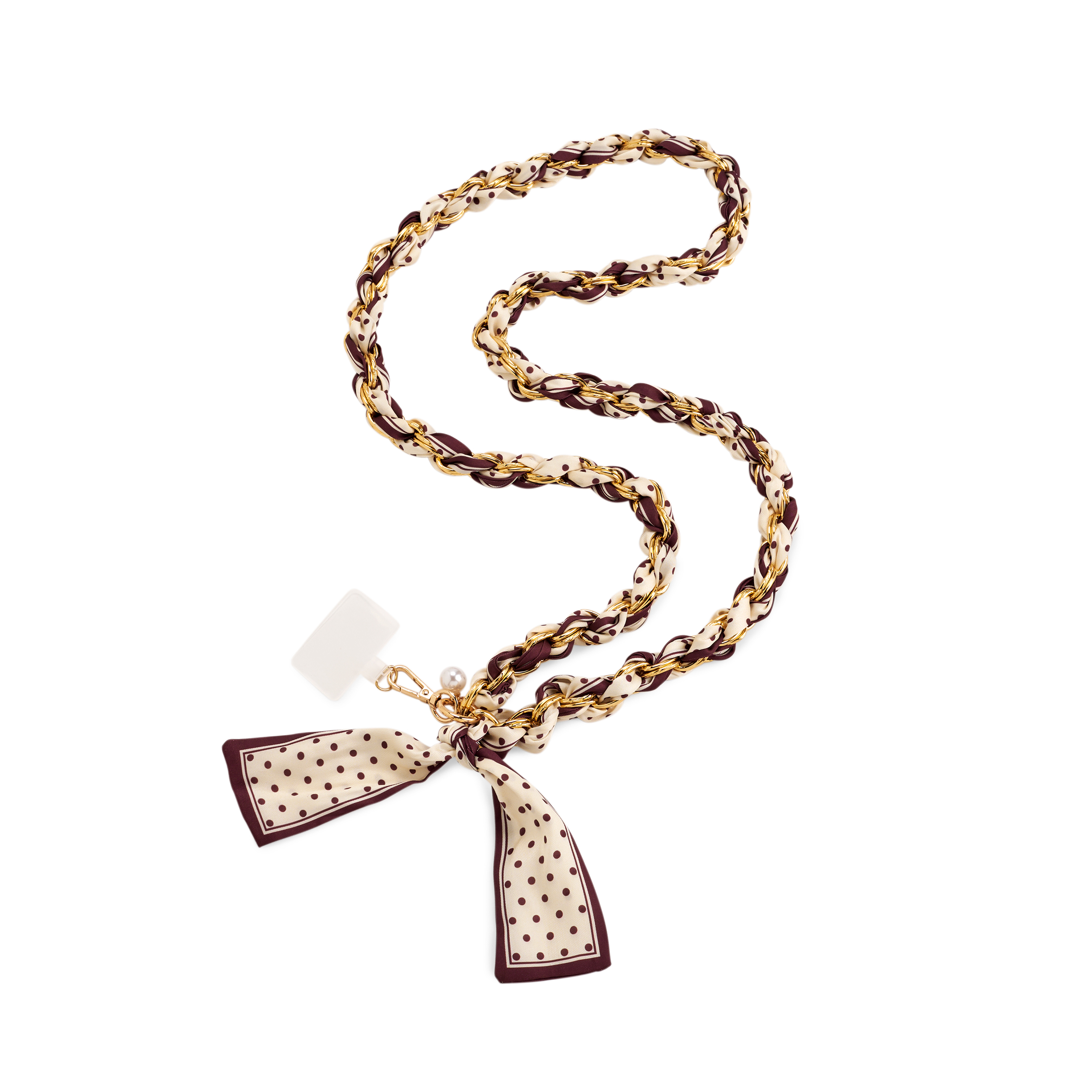 Picture of DOTS CROSS-BODY PHONE CHAIN,BROWN