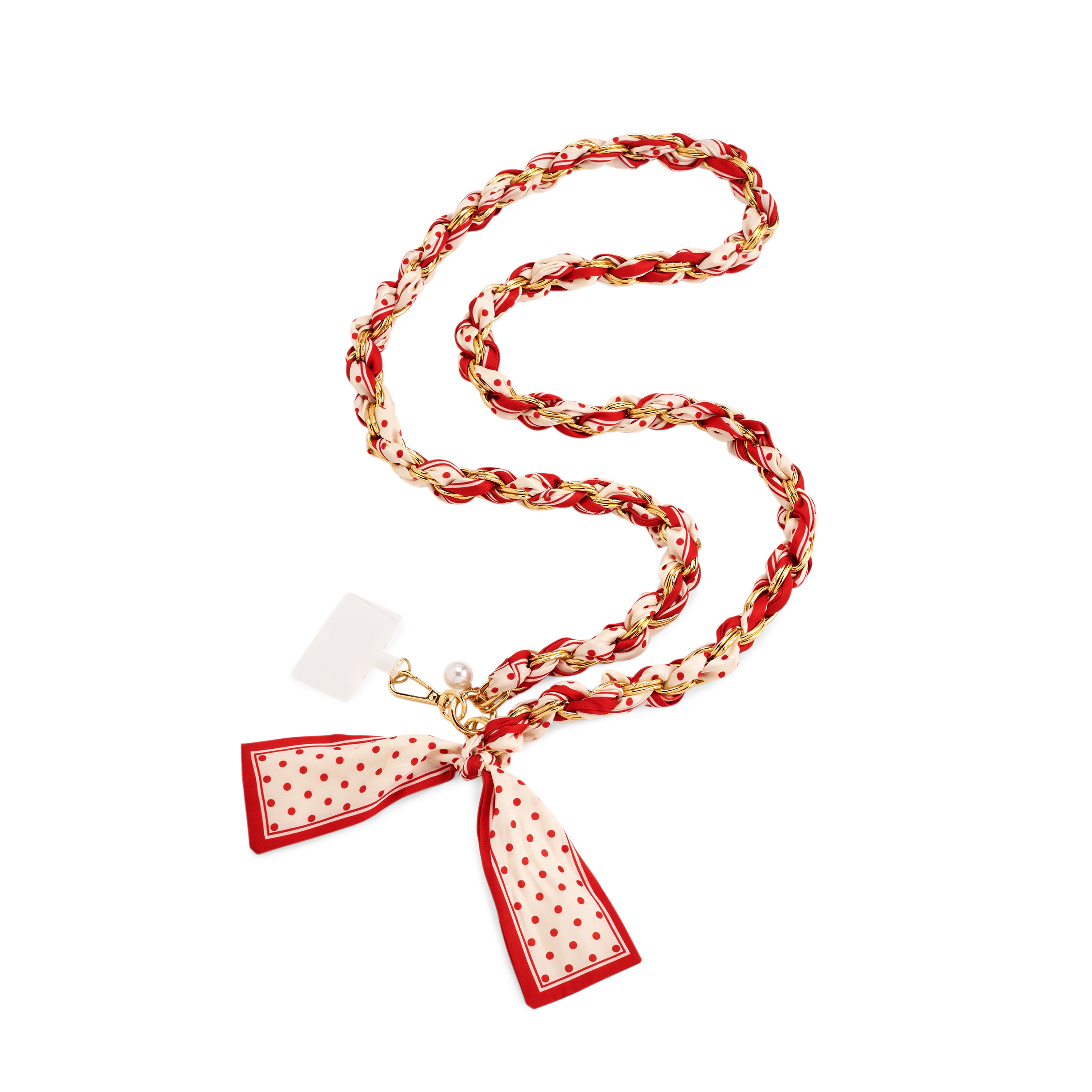 Picture of DOTS CROSS-BODY PHONE CHAIN,RED