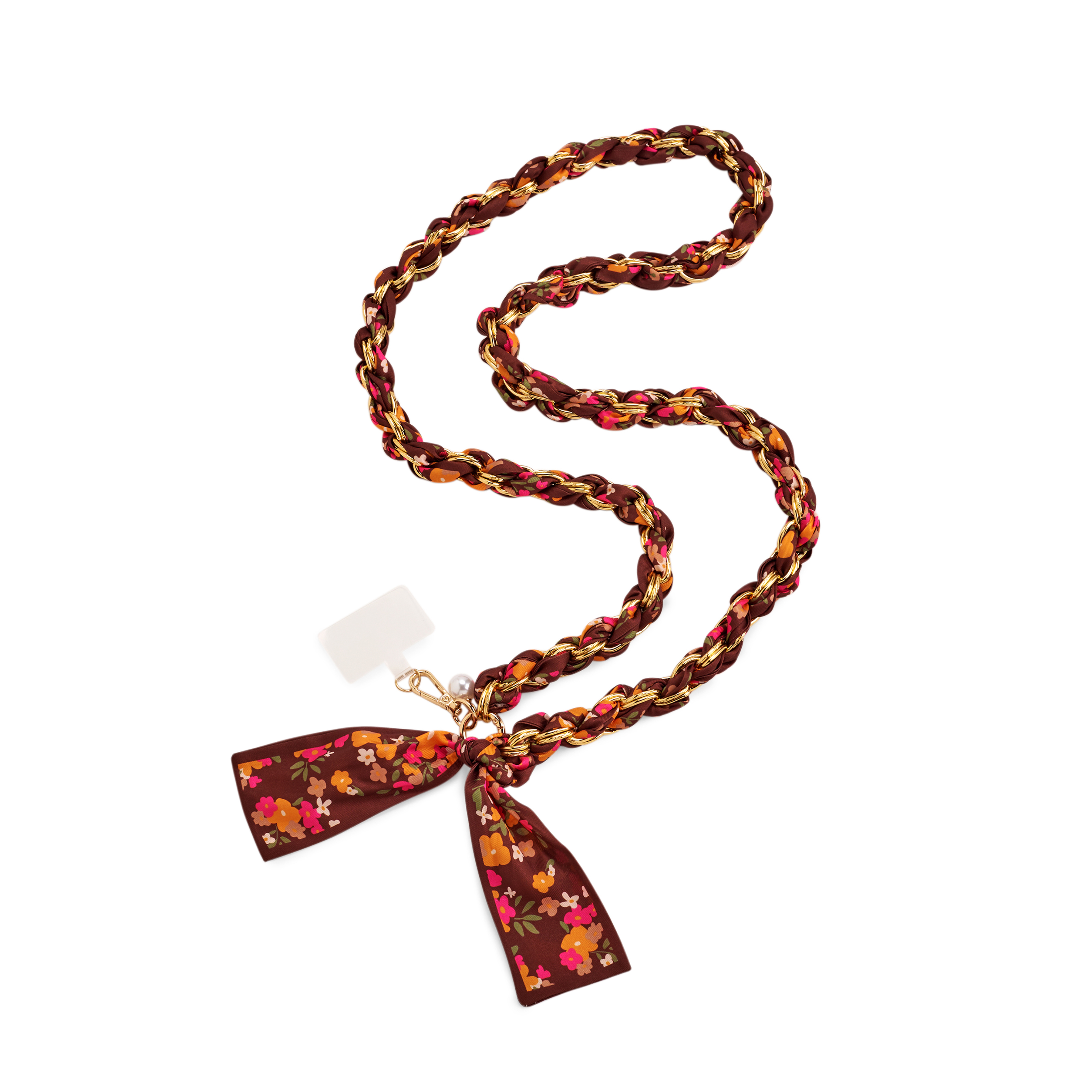 Picture of FLOWER CROSS-BODY PHONE CHAIN,BROWN