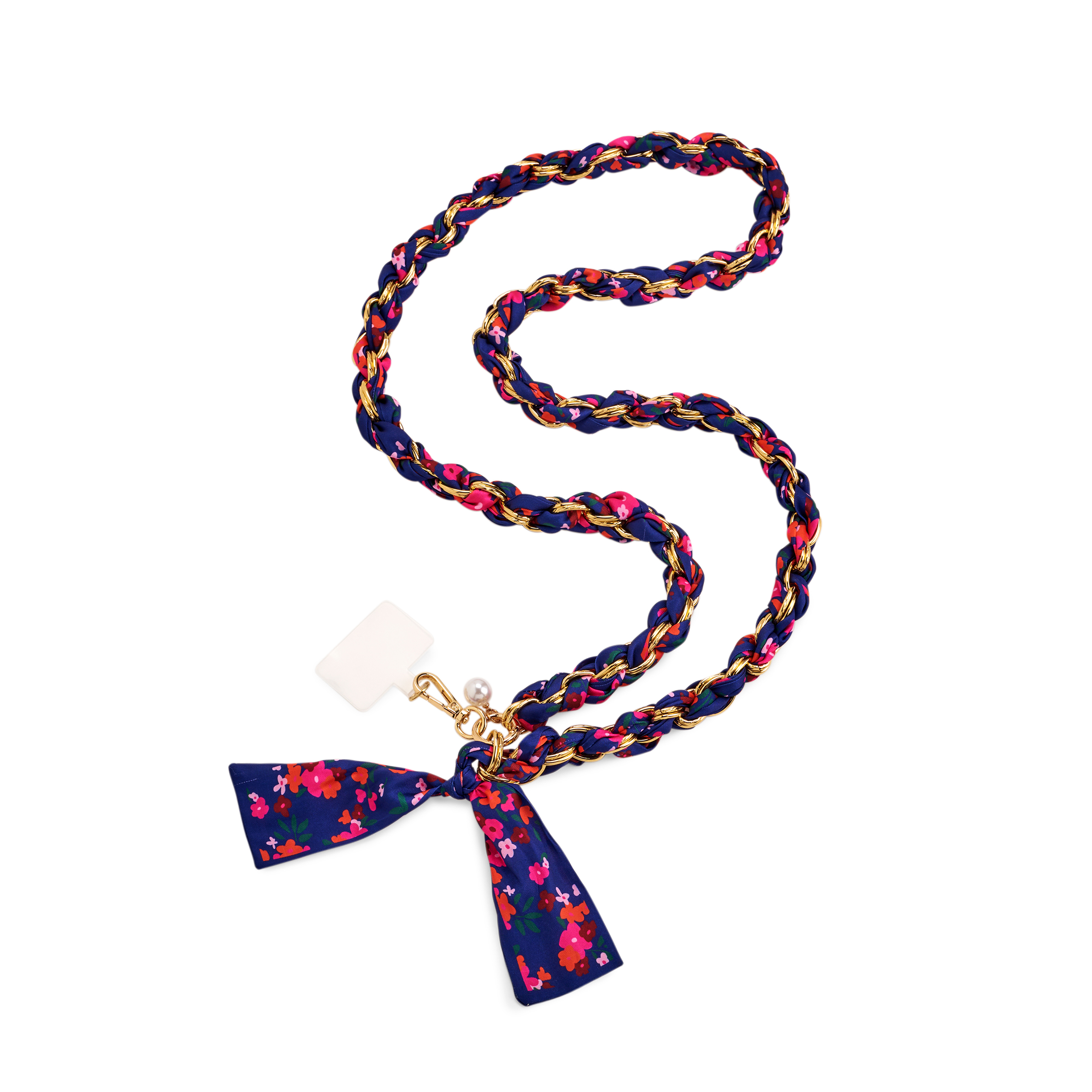 Picture of FLOWER CROSS-BODY PHONE CHAIN,NAVY