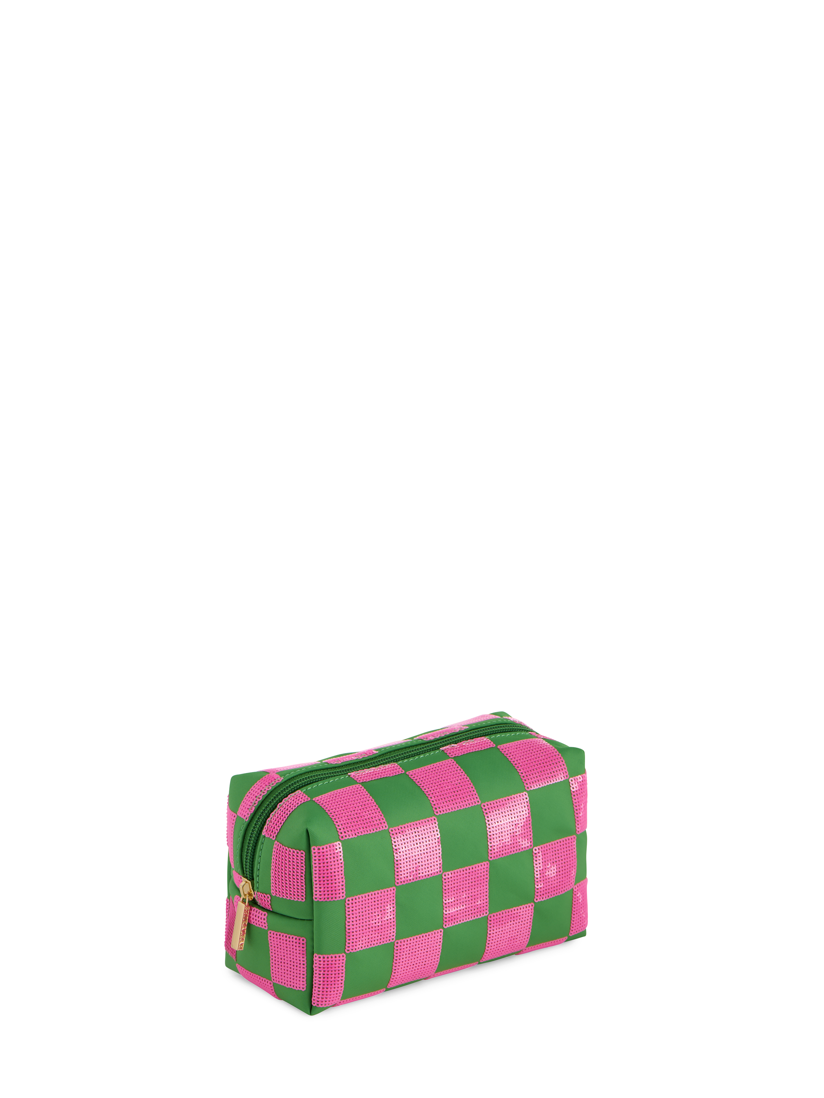 Picture of CARA CHECK PATTERN ZIP POUCH, GREEN