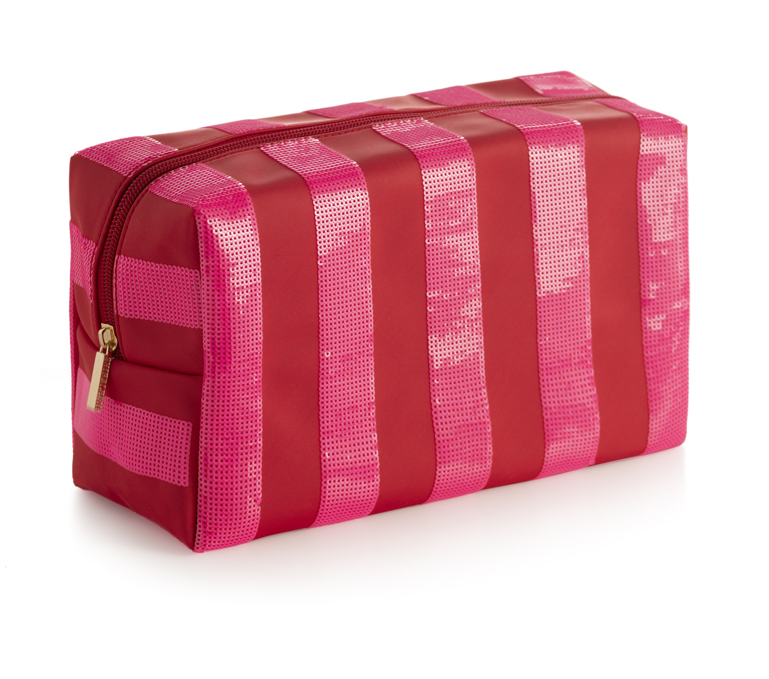 Picture of CARA LARGE STRIPE ZIP POUCH, PINK