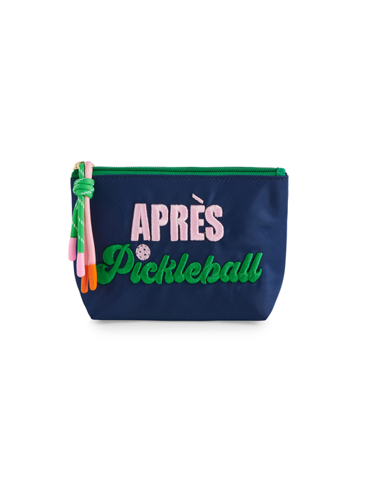 Picture of "APRÈS PICKLEBALL" SMALL ZIP POUCH, NAVY