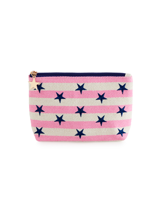 Picture of MORGAN STARS SMALL ZIP POUCH, PINK