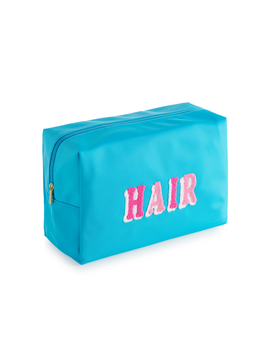 Picture of "HAIR" OVERSIZED ZIP POUCH, AZURE