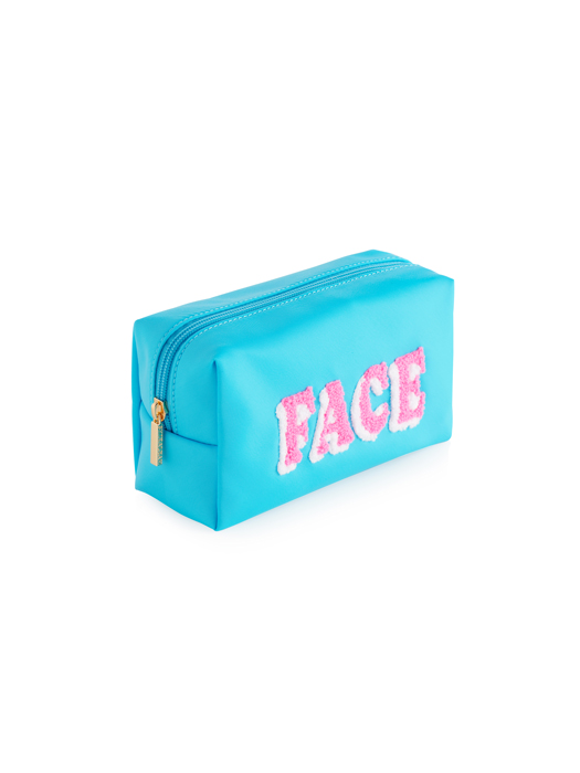Picture of "FACE" SMALL ZIP POUCH, AZURE