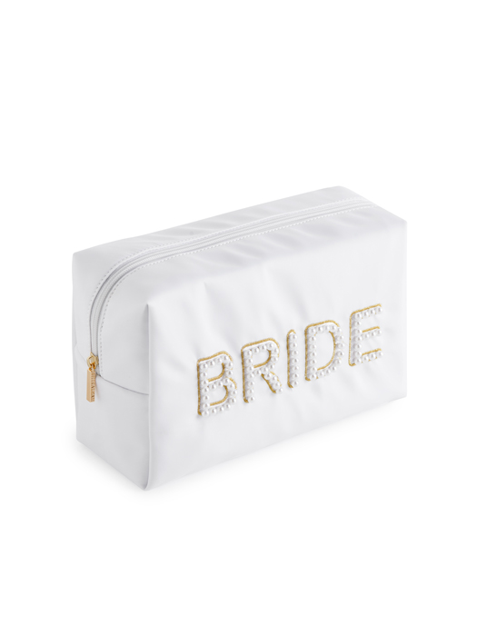 Picture of PEARL "BRIDE" LARGE ZIP POUCH, WHITE