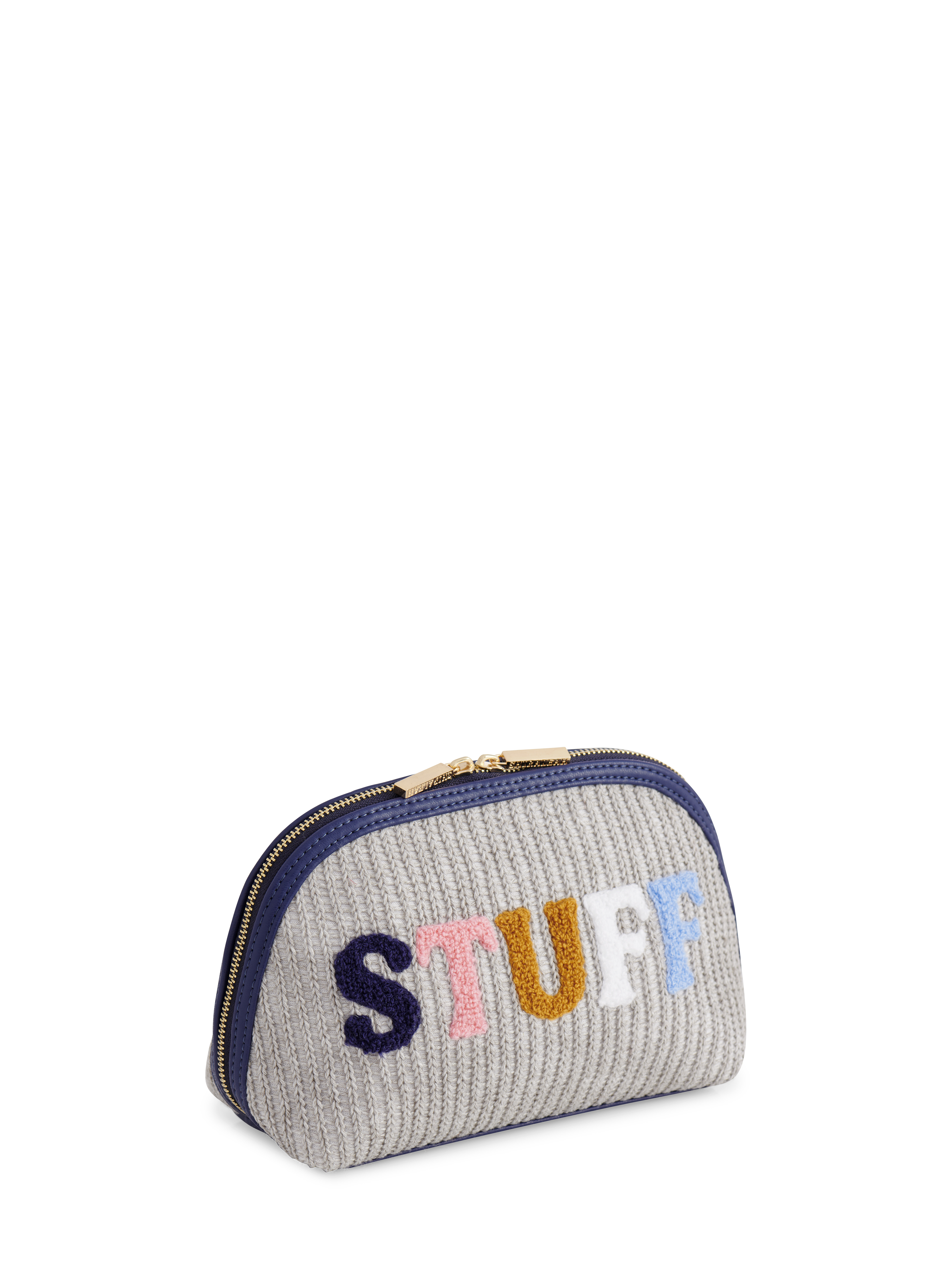 Picture of "STUFF" KNIT ZIP POUCH, GREY