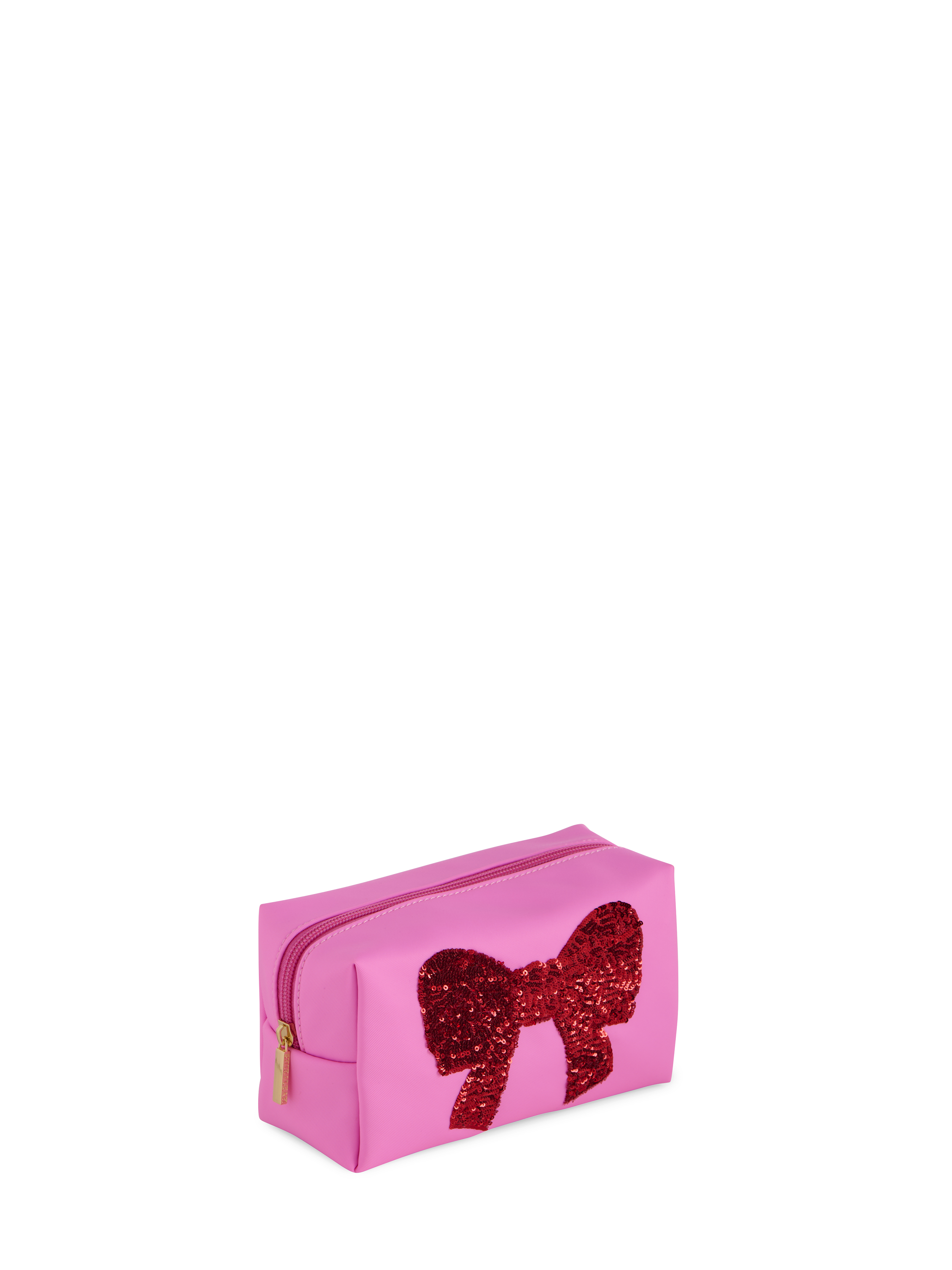 Picture of CARA SEQUIN BOW ZIP POUCH, PINK