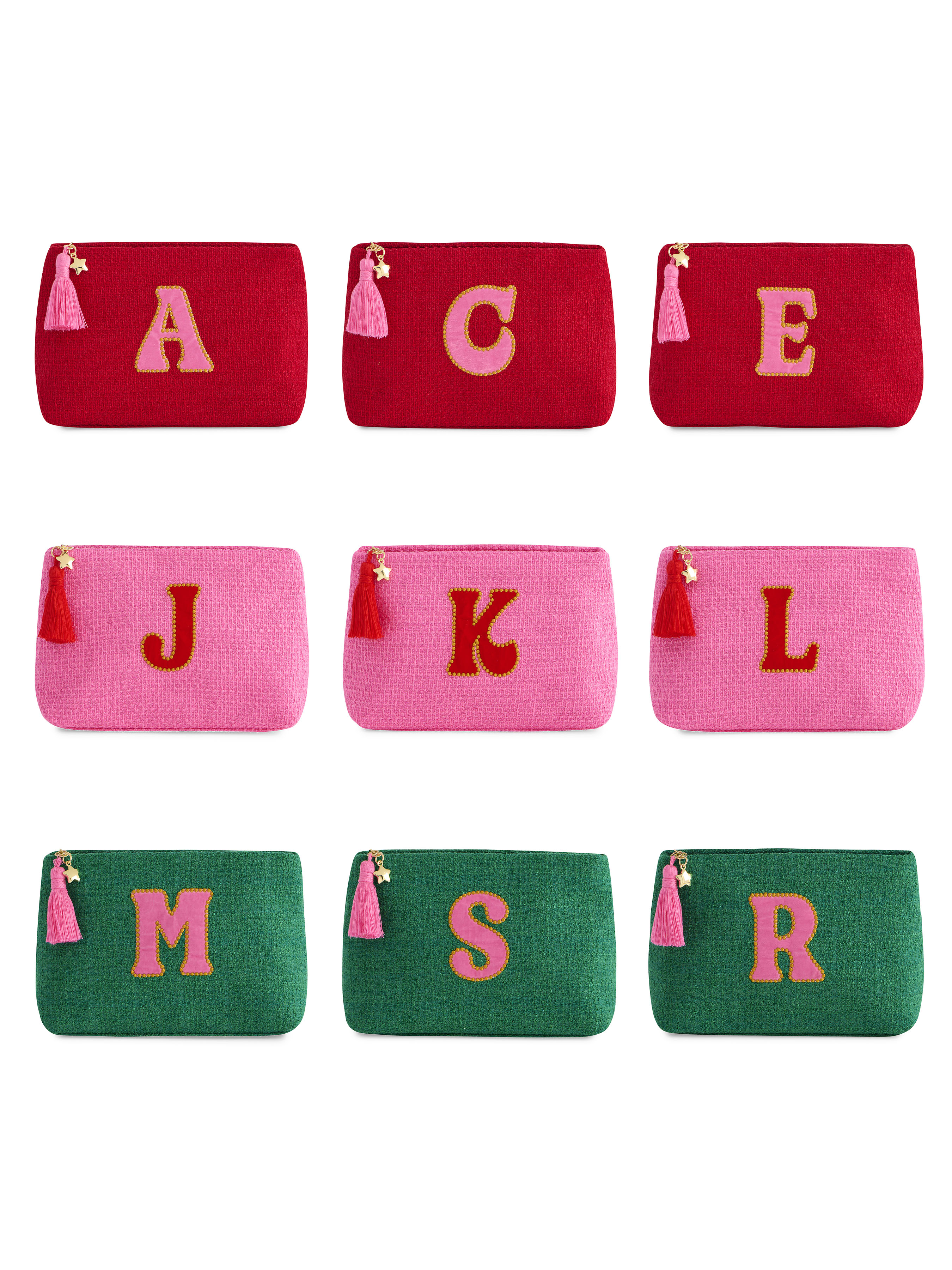 Picture of ASST/9 MARA INITIAL ZIP POUCHES,MULTI