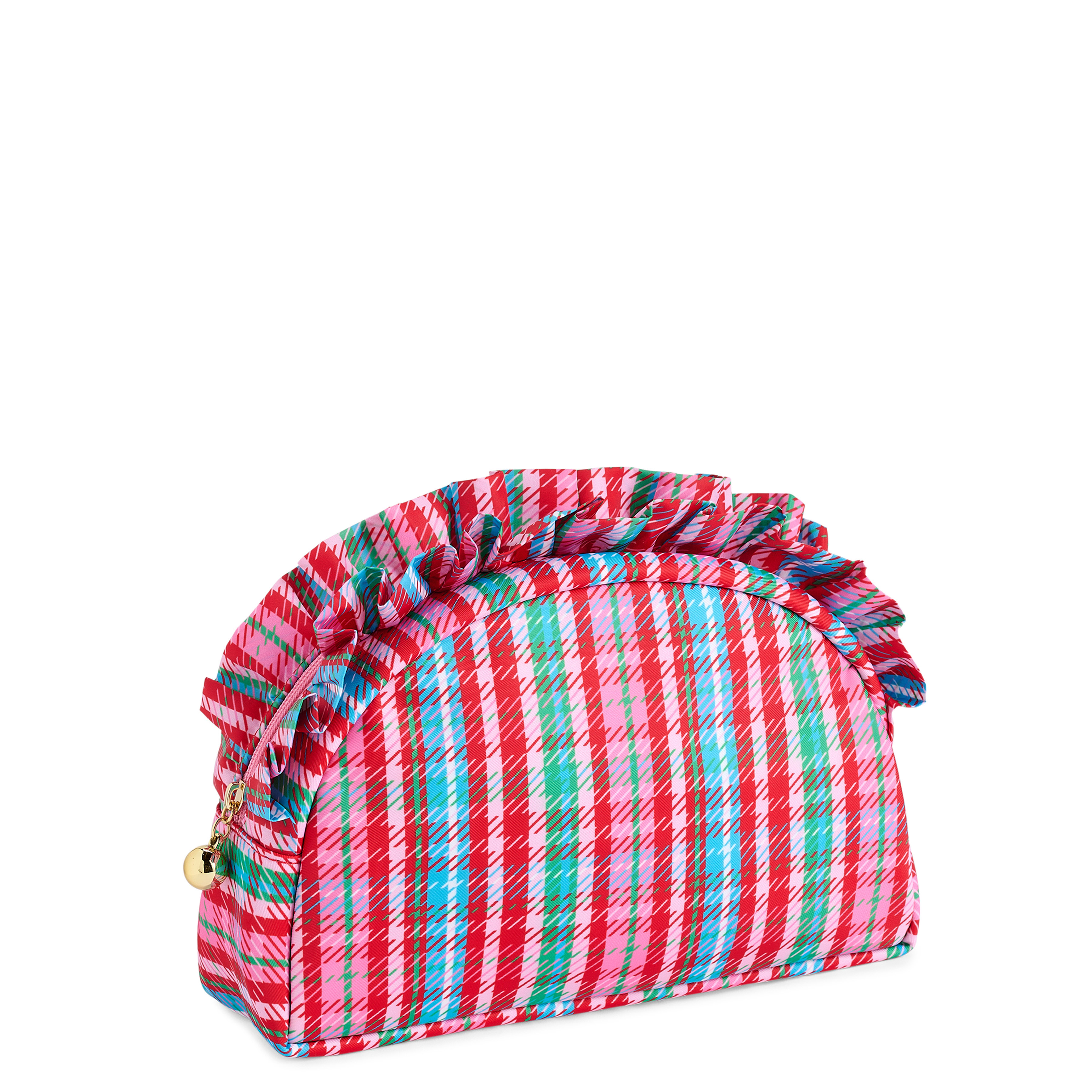 Picture of PLAID L RUFFLE ZIP POUCH,MULTI