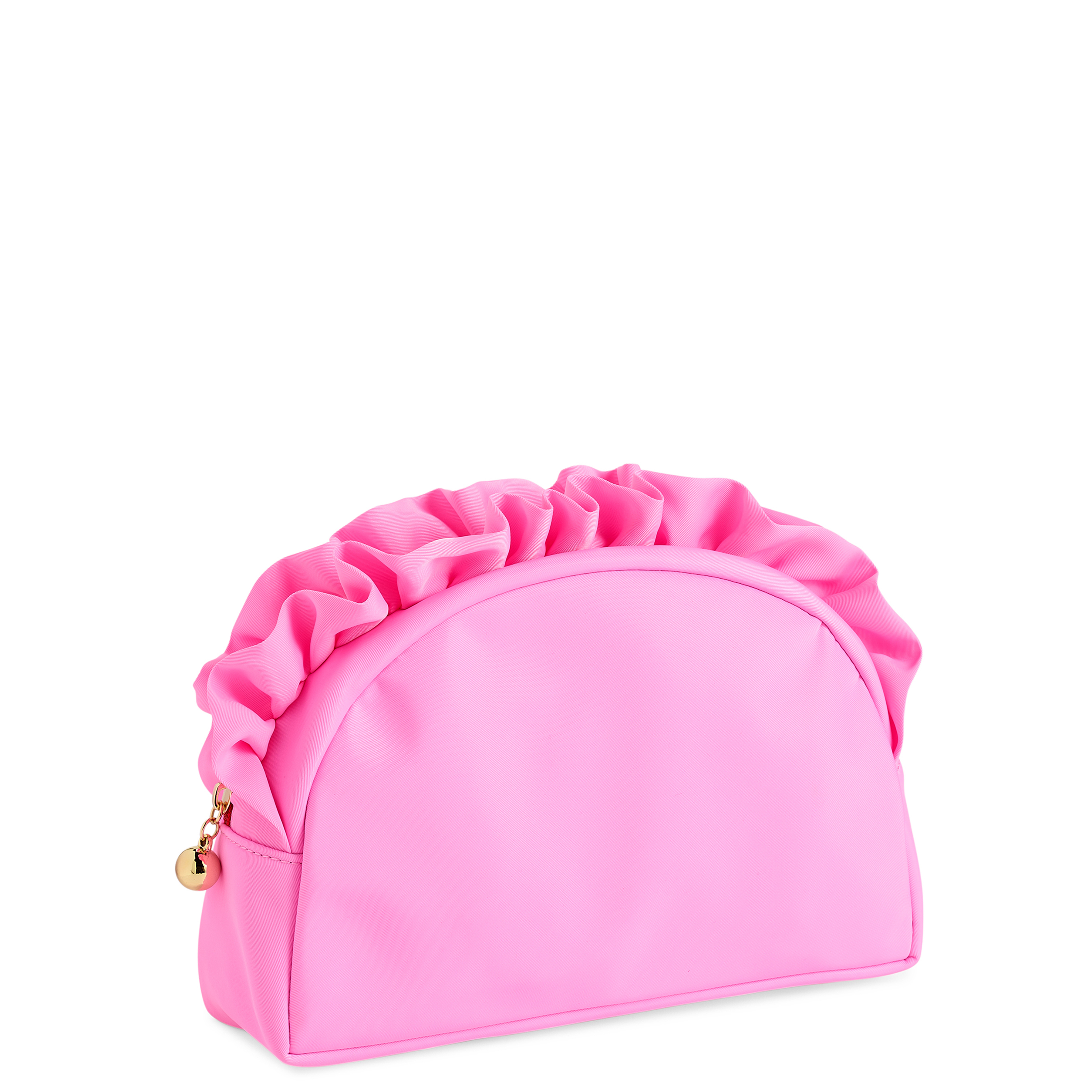 Picture of SOLID RUFFLE L ZIP POUCH,PINK