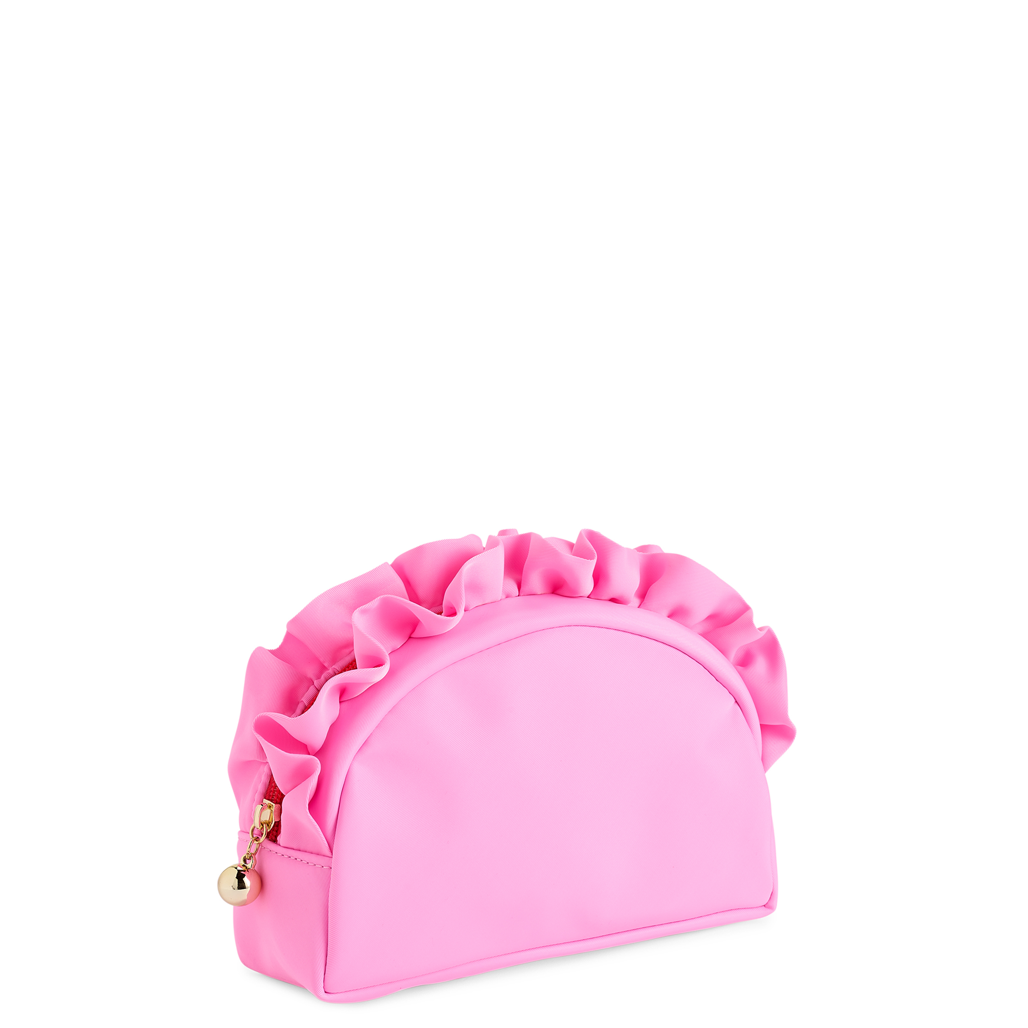 Picture of SOLID RUFFLE S ZIP POUCH,PINK