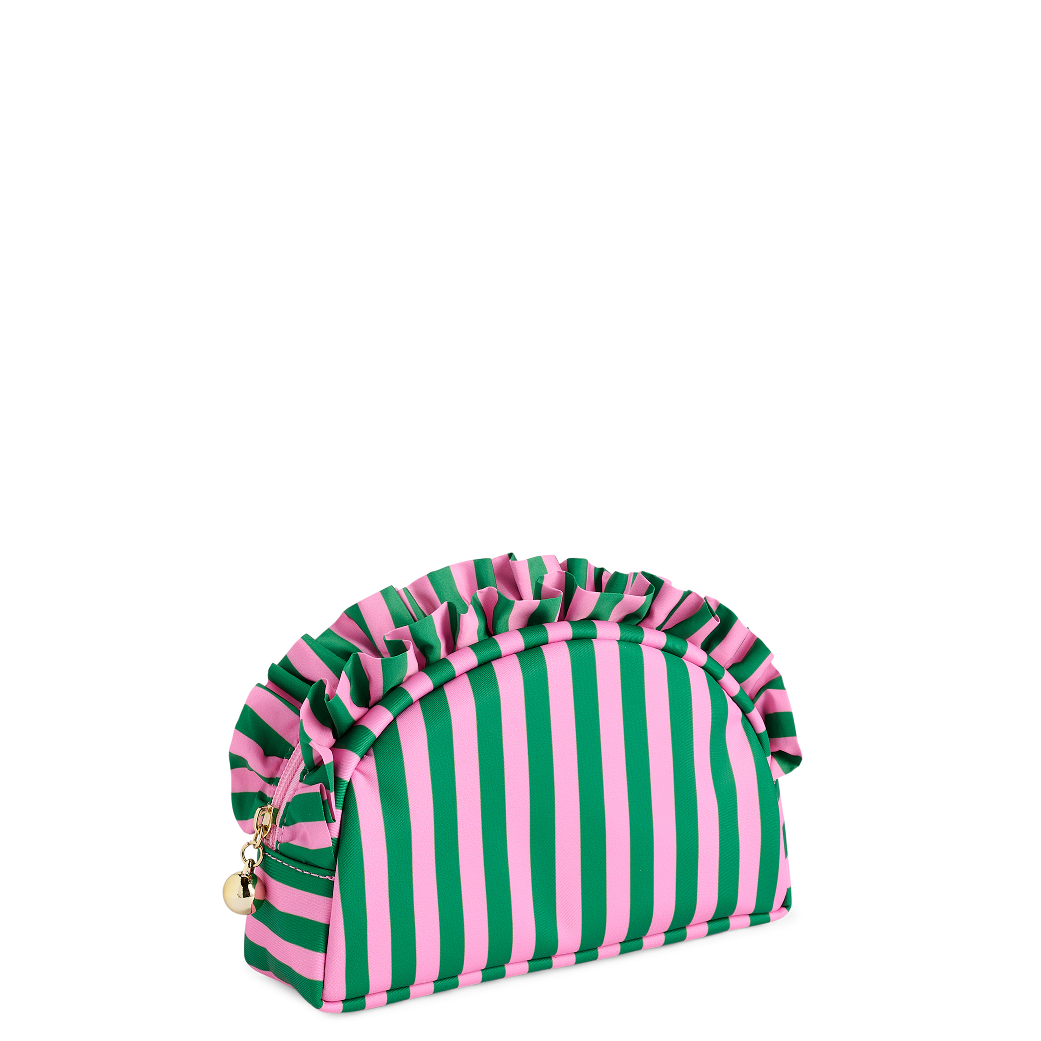 Picture of STRIPE RUFFLE S ZIP POUCH,GREEN