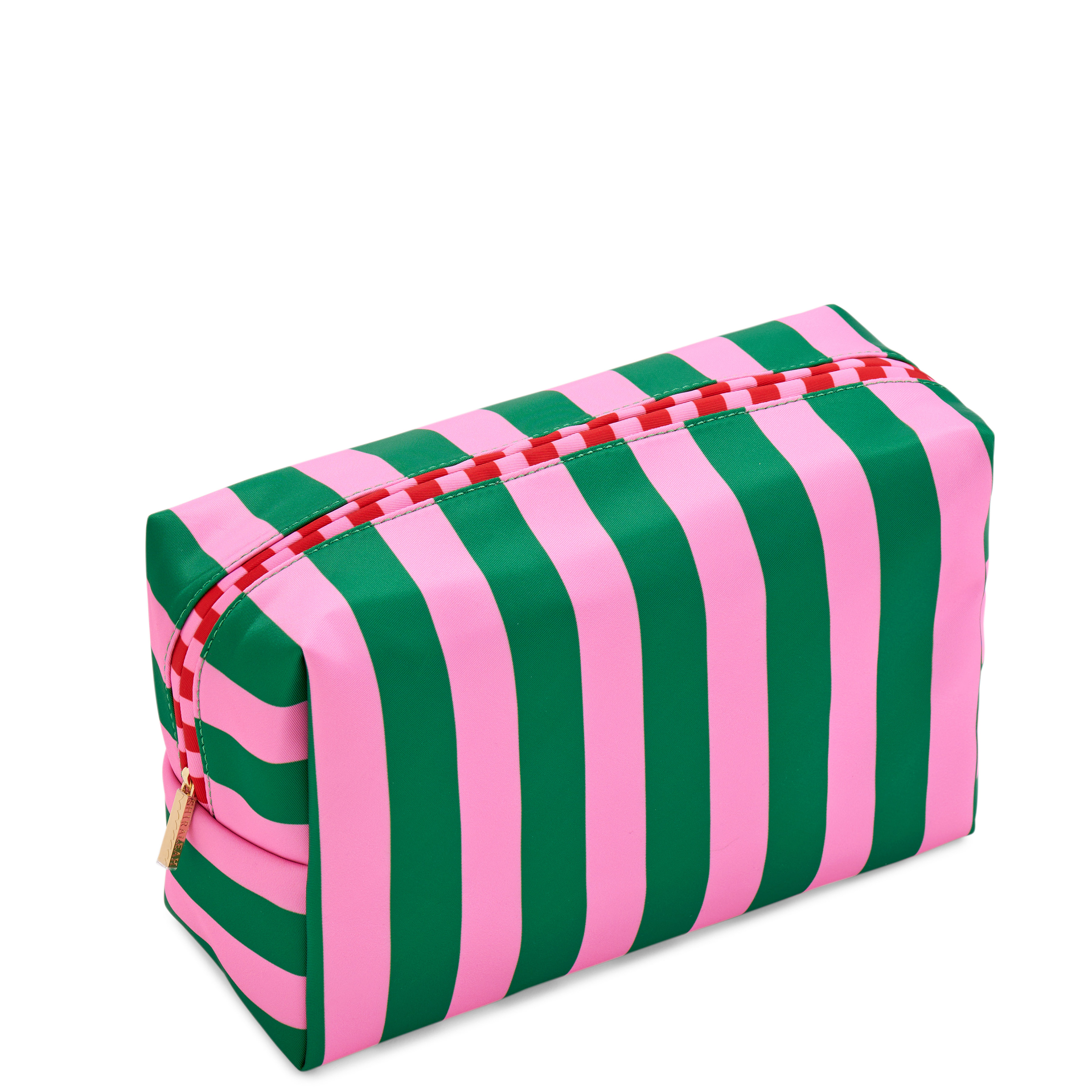 Picture of STRIPE L BOXY ZIP POUCH,GREEN