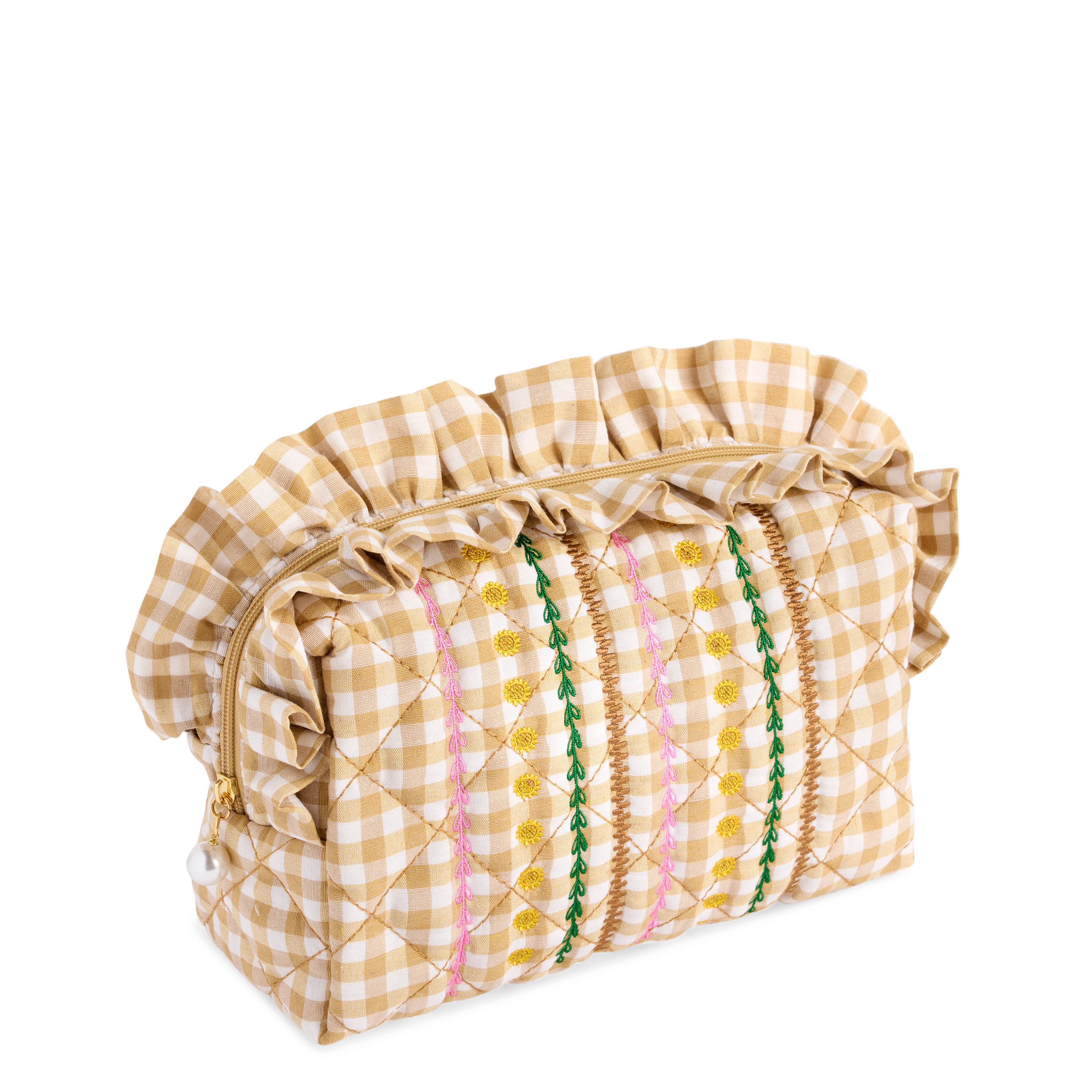 Picture of SIENNA QUILTED L ZIP POUCH,BEIGE