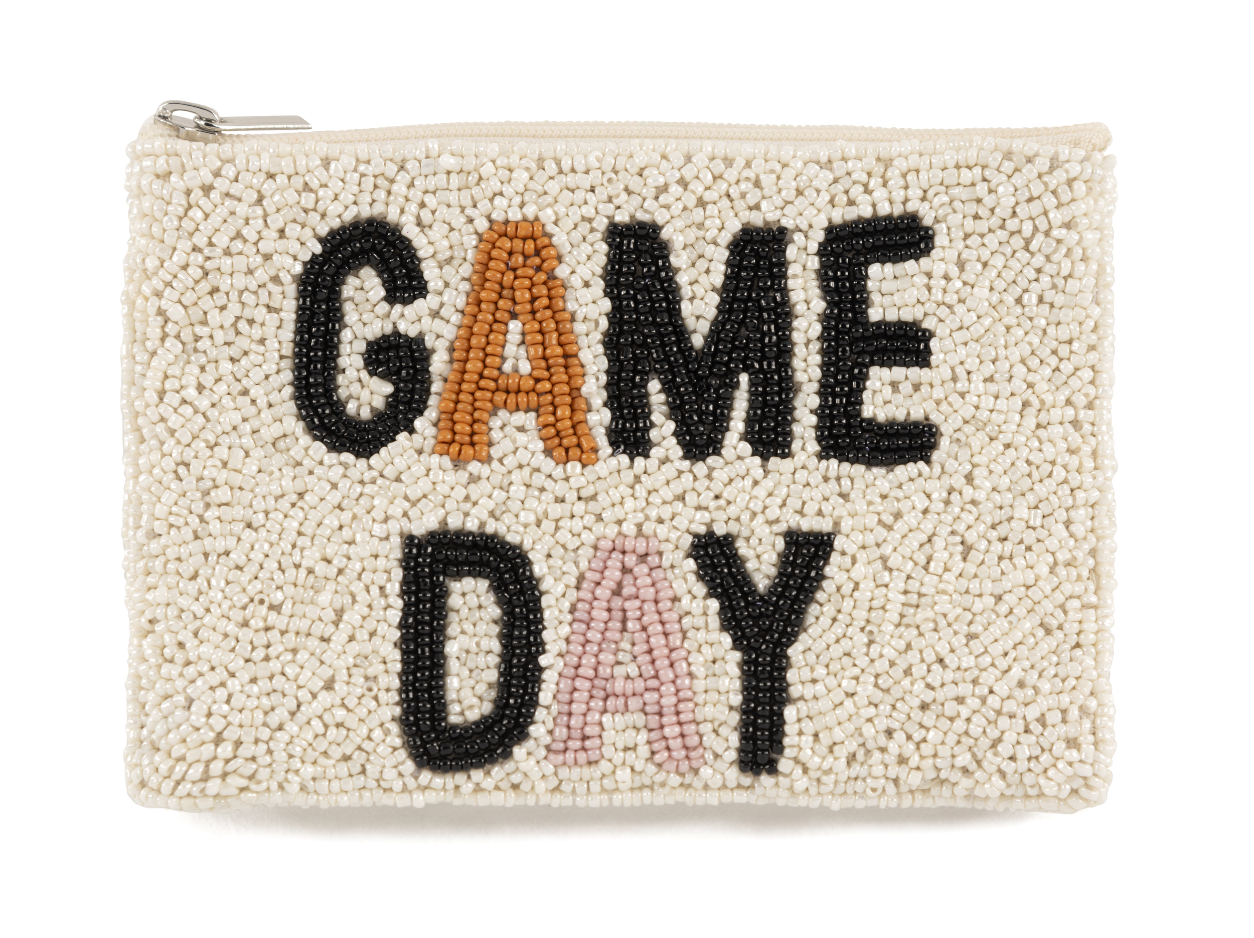 Picture of GAME DAY BEADED ZIP POUCH,IVORY
