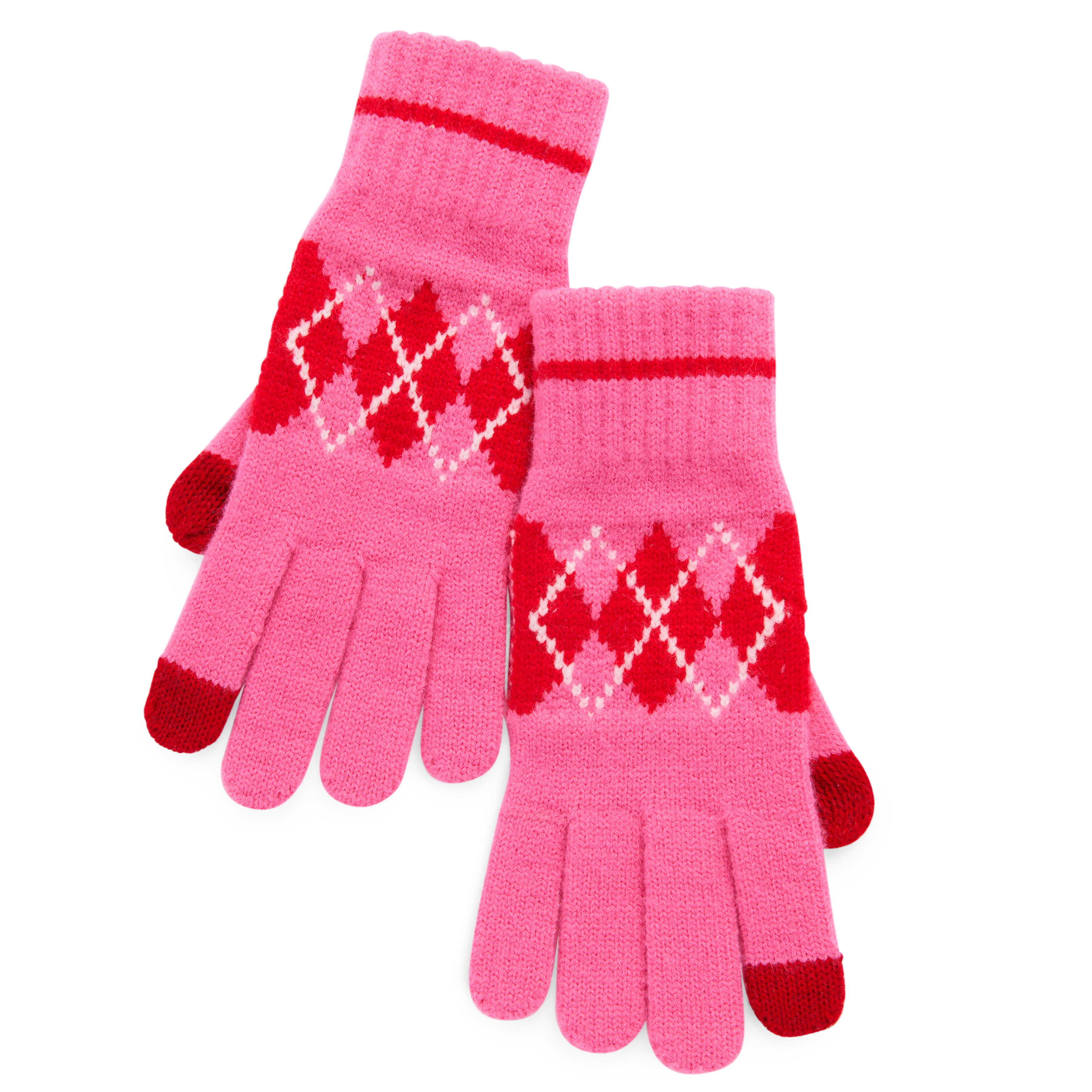 Picture of ARGYLE TOUCHSCREEN GLOVES,PINK