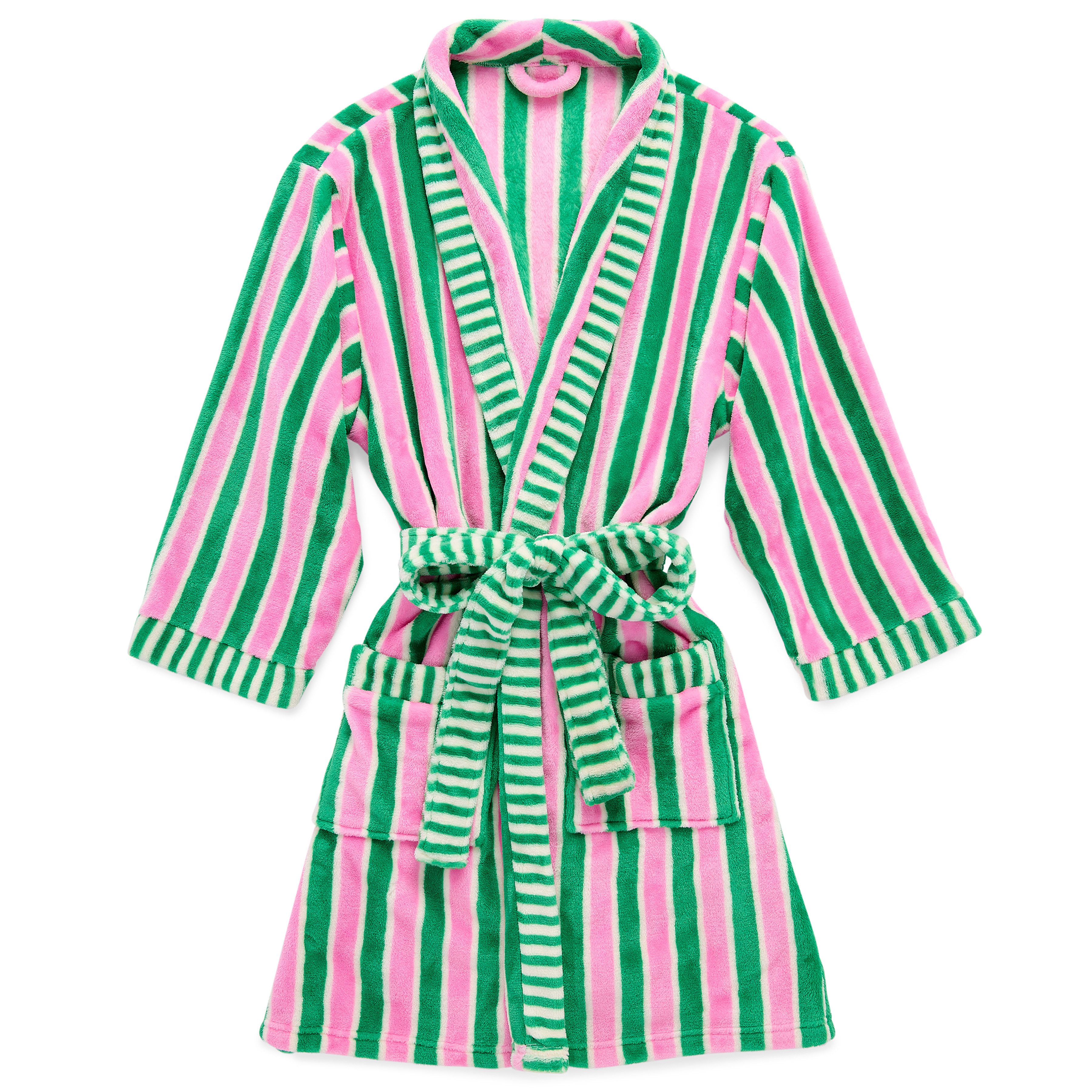Picture of ASST/2 HOLLY STRIPE ROBES,GREEN