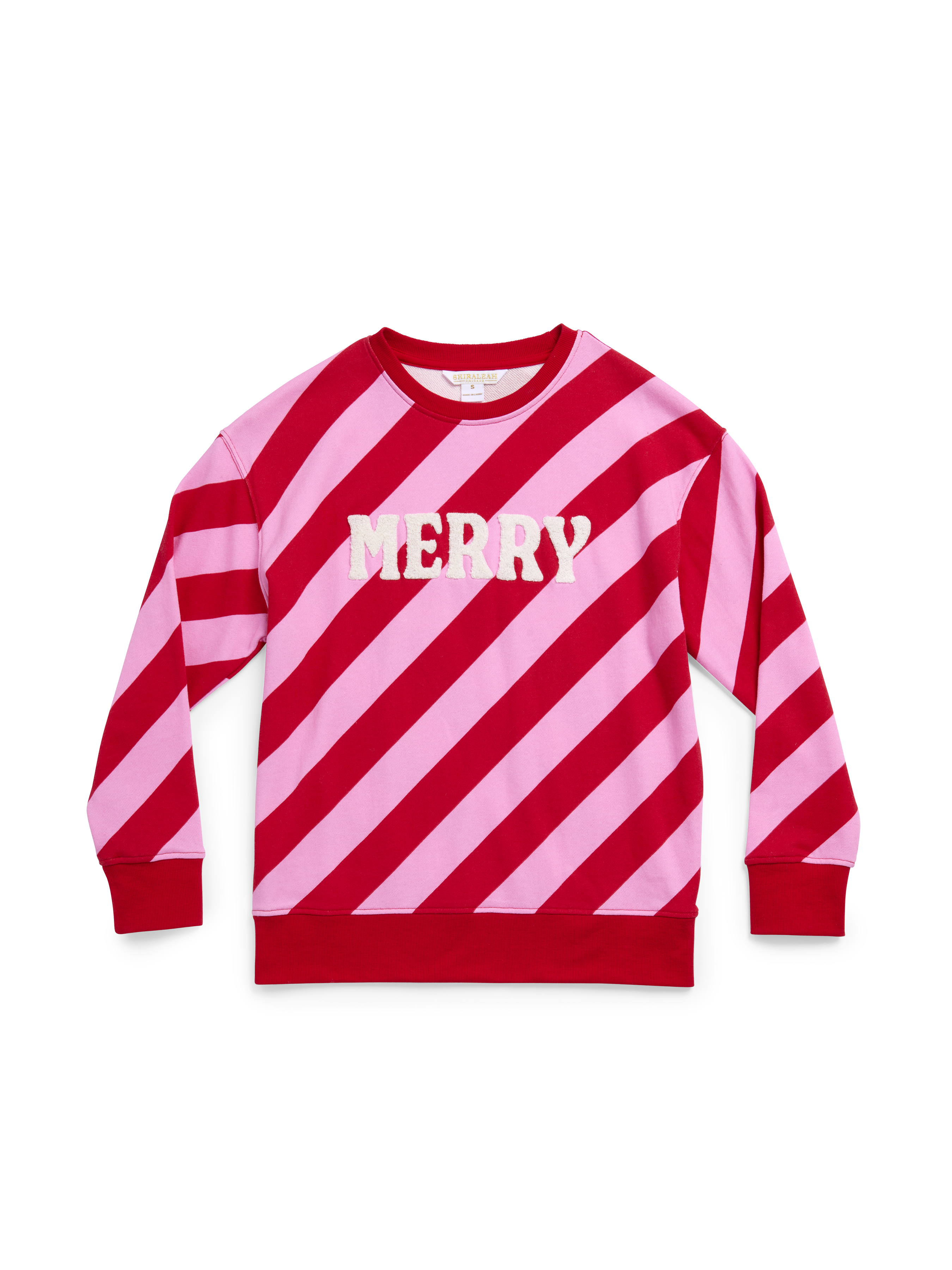 Picture of M "MERRY" DIAGONAL STRIPED CLASSIC SWEATSHIRT,RED