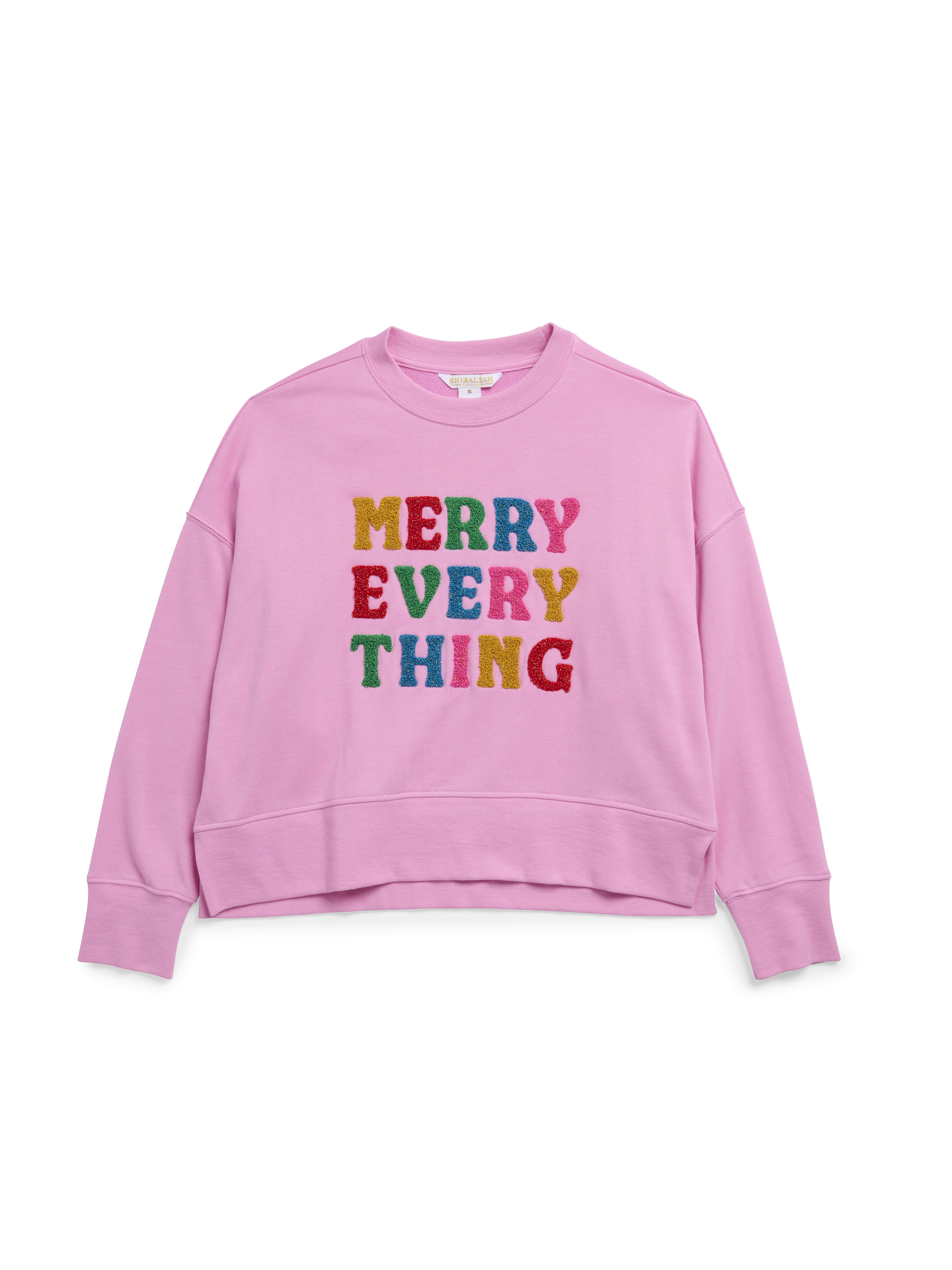 Picture of SM "MERRY EVERYTHNG" RELAXED SWEATSHIRT,CANDY PINK