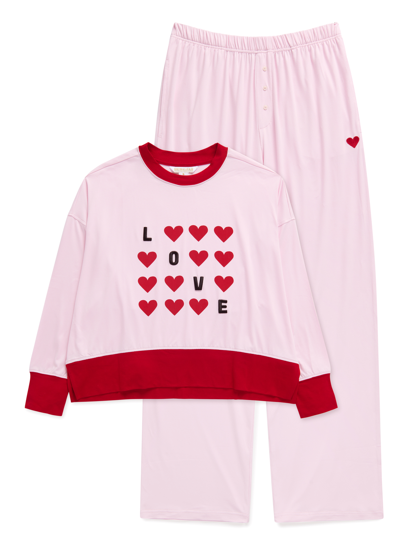 Picture of L "LOVE" ULTRA-SOFT JERSEY KNIT PJ SET,BLUSH