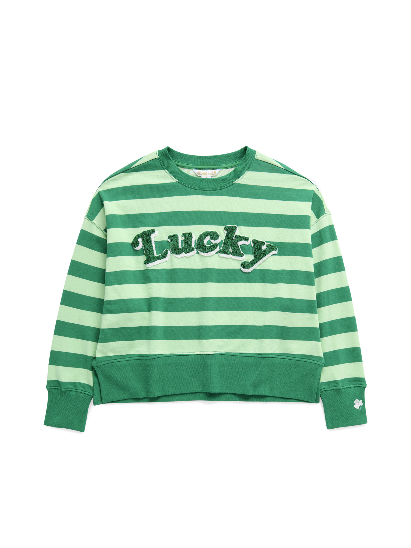 Picture of L STRIPED "LUCKY" RELAXED SWEATSHIRT,GREEN