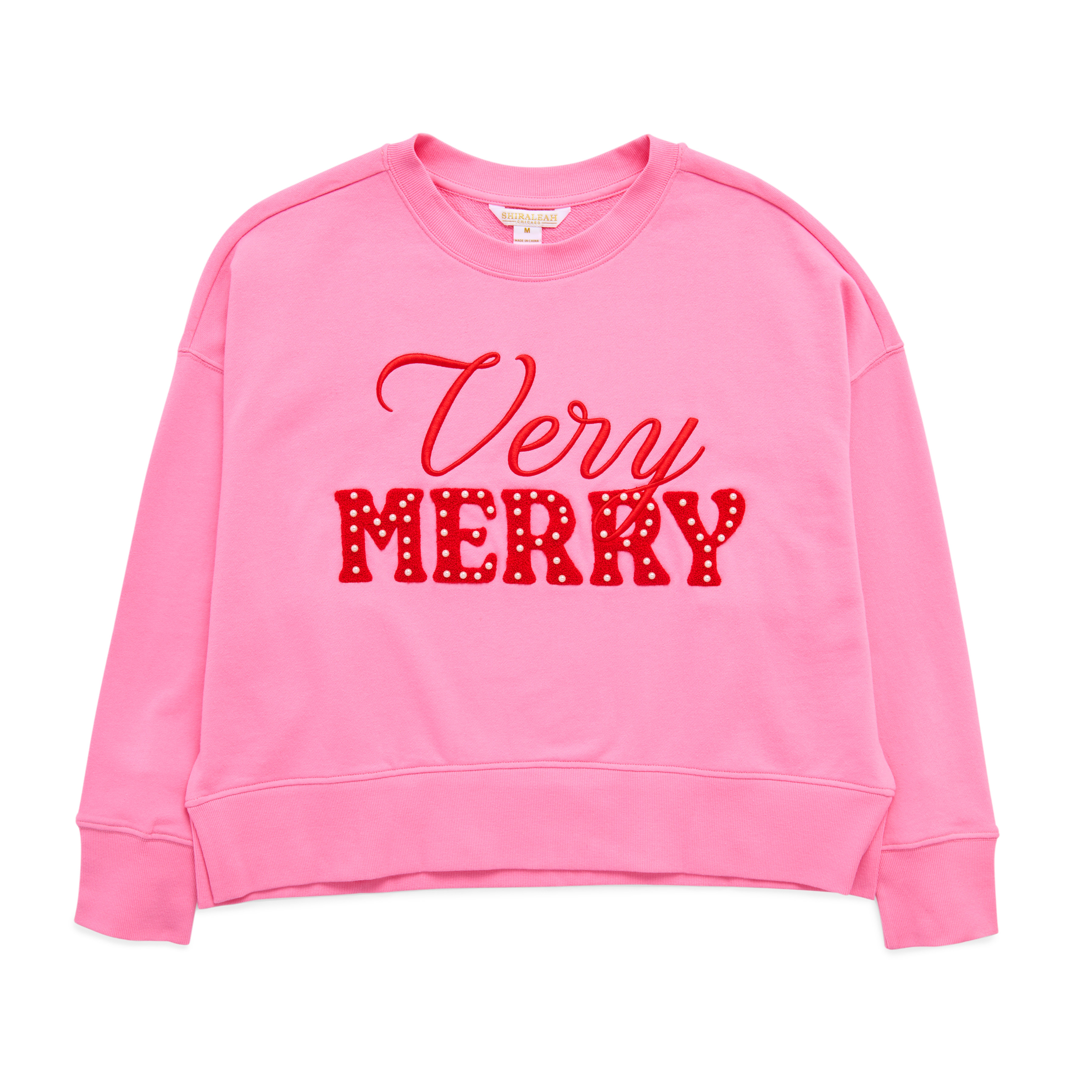 Picture of M "VERY MERRY" PEARLS RELAXED SWEATSHIRT,PINK