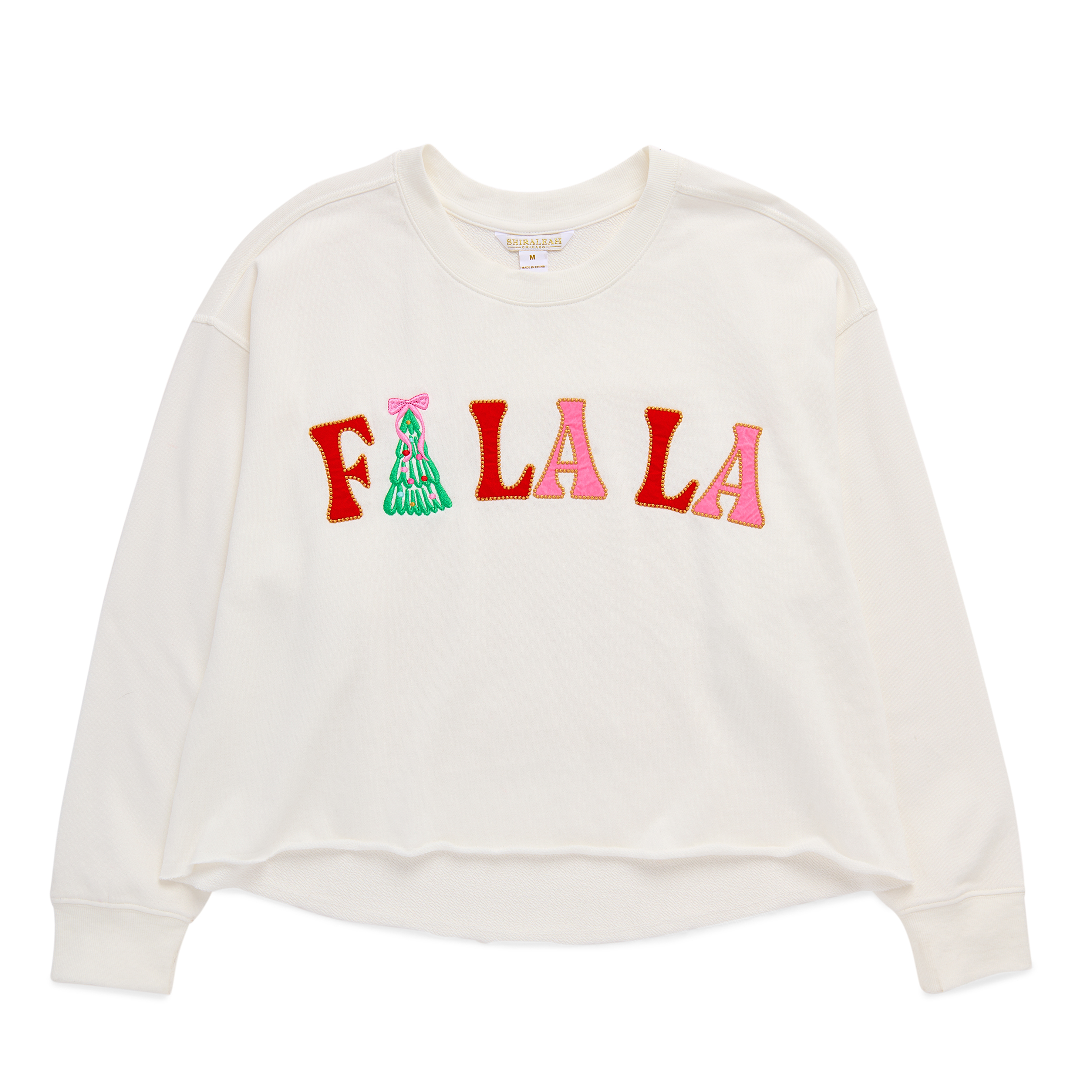 Picture of L "FA LA LA" LOUNGE SWEATSHIRT,WHITE